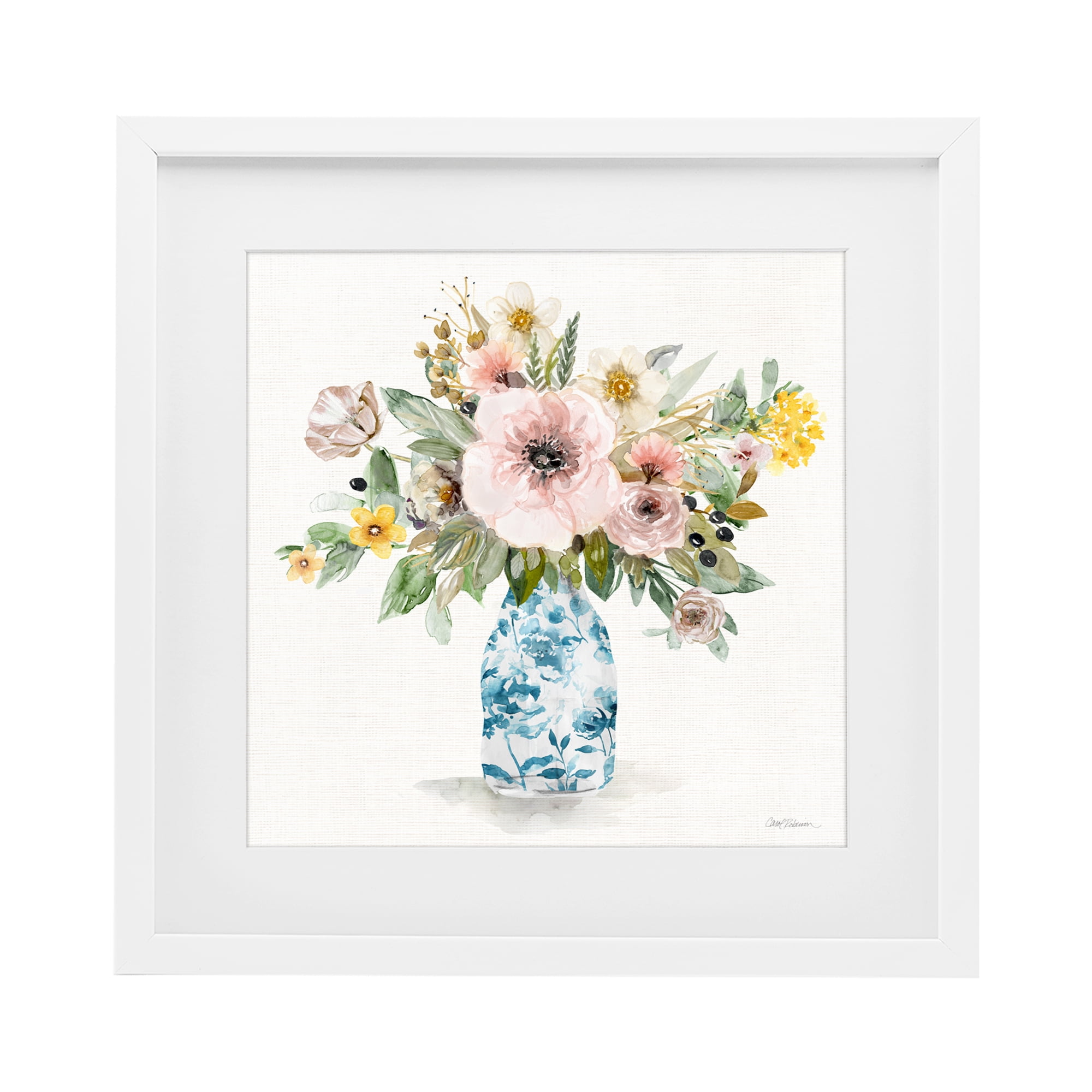 Stupell Industries Summer Chinoiserie Assortment White Framed Print Under Glass, design by Carol Robinson