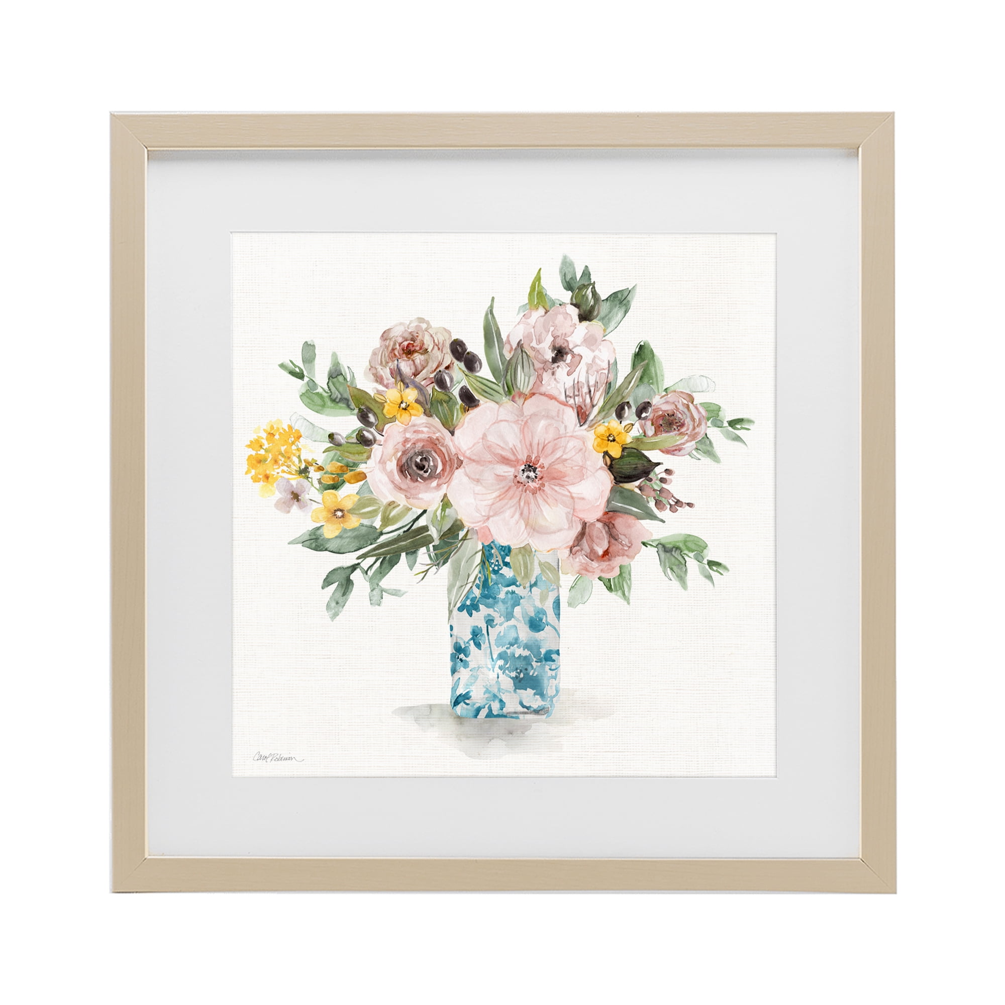 Stupell Industries Summer Chinoiserie Vase Birch Framed Print Under Glass, design by Carol Robinson