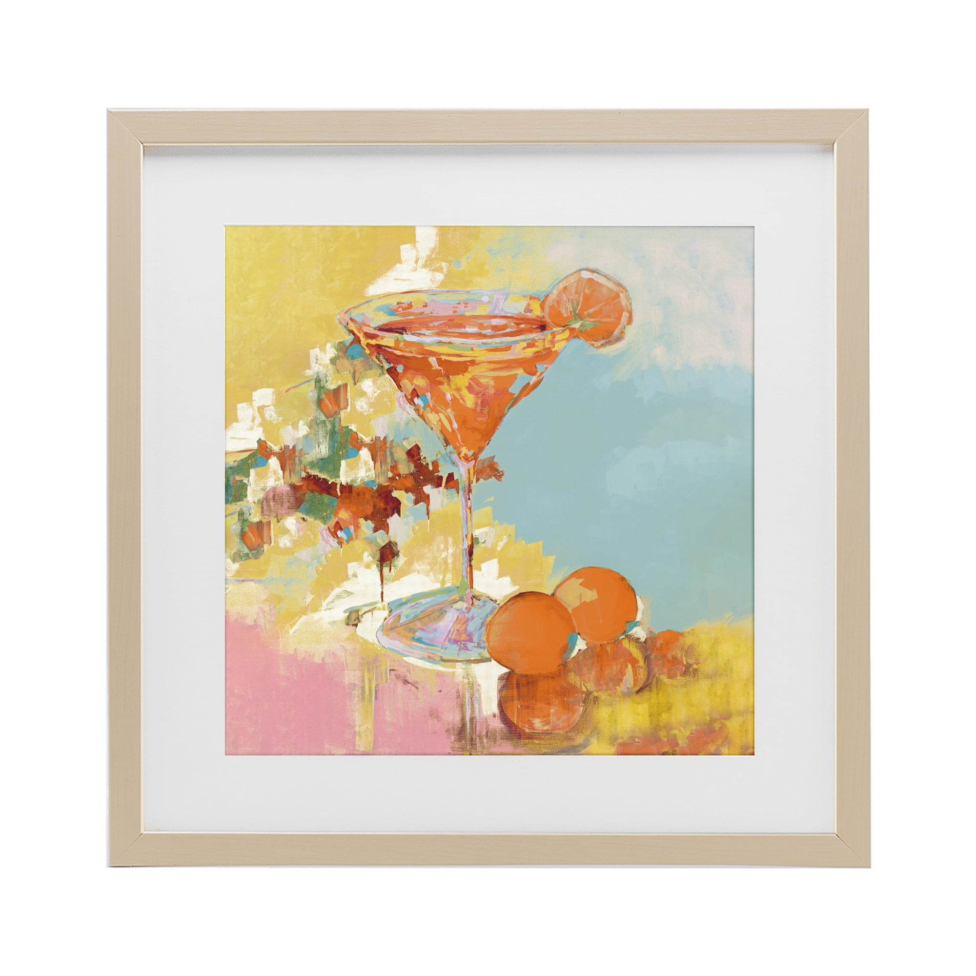 Stupell Industries Summer Citrus Martini Birch Framed Print Under Glass, design by Jane Slivka