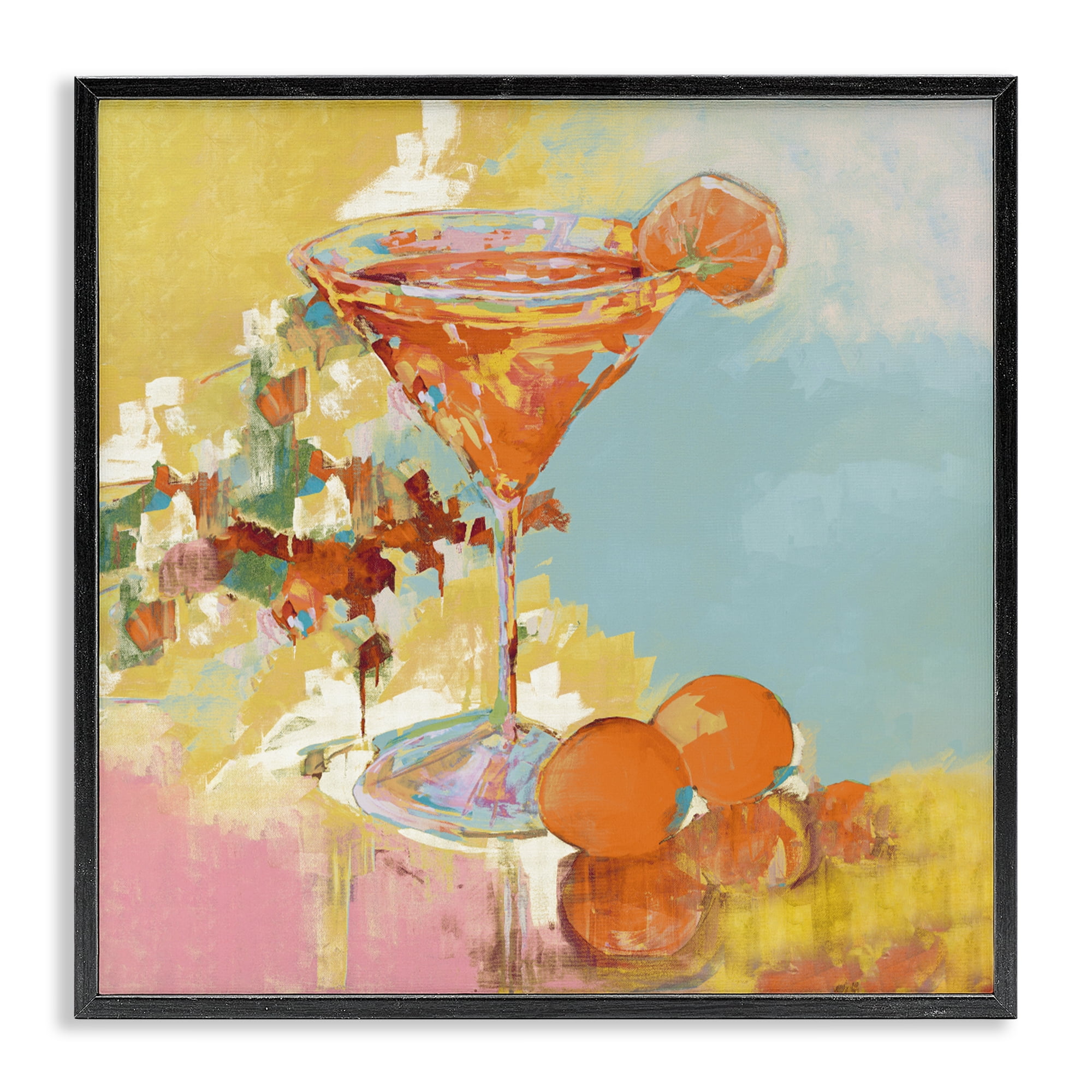 Stupell Industries Summer Citrus Martini Black Framed Giclee Art, design by Jane Slivka