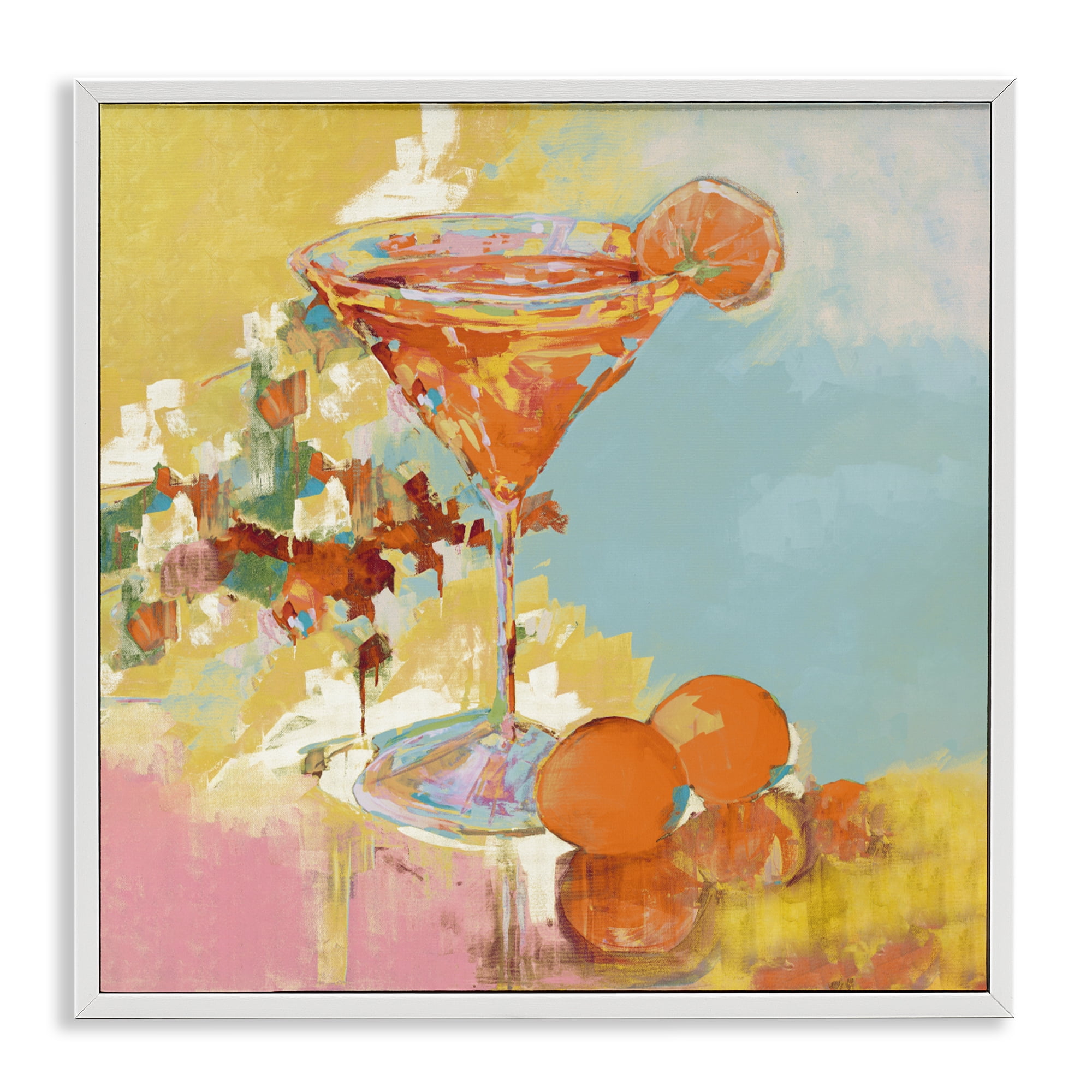 Stupell Industries Summer Citrus Martini White Framed Giclee Art, design by Jane Slivka