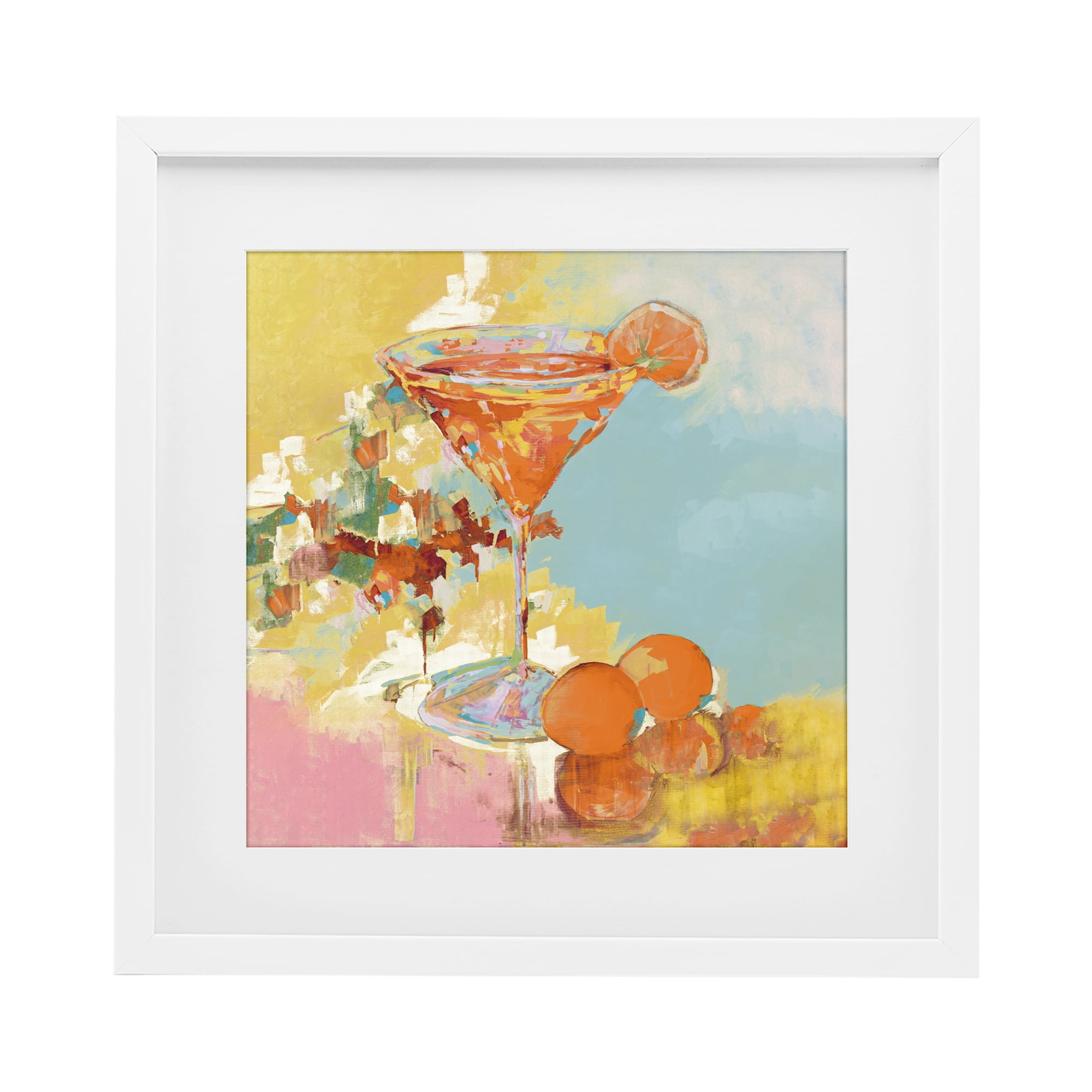 Stupell Industries Summer Citrus Martini White Framed Print Under Glass, design by Jane Slivka