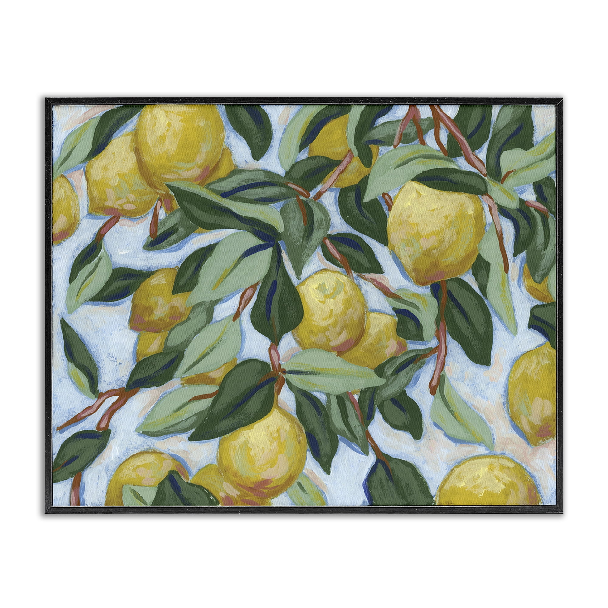 Stupell Industries Summer Citrus Tree Black Framed Giclee Art, design by June Erica Vess