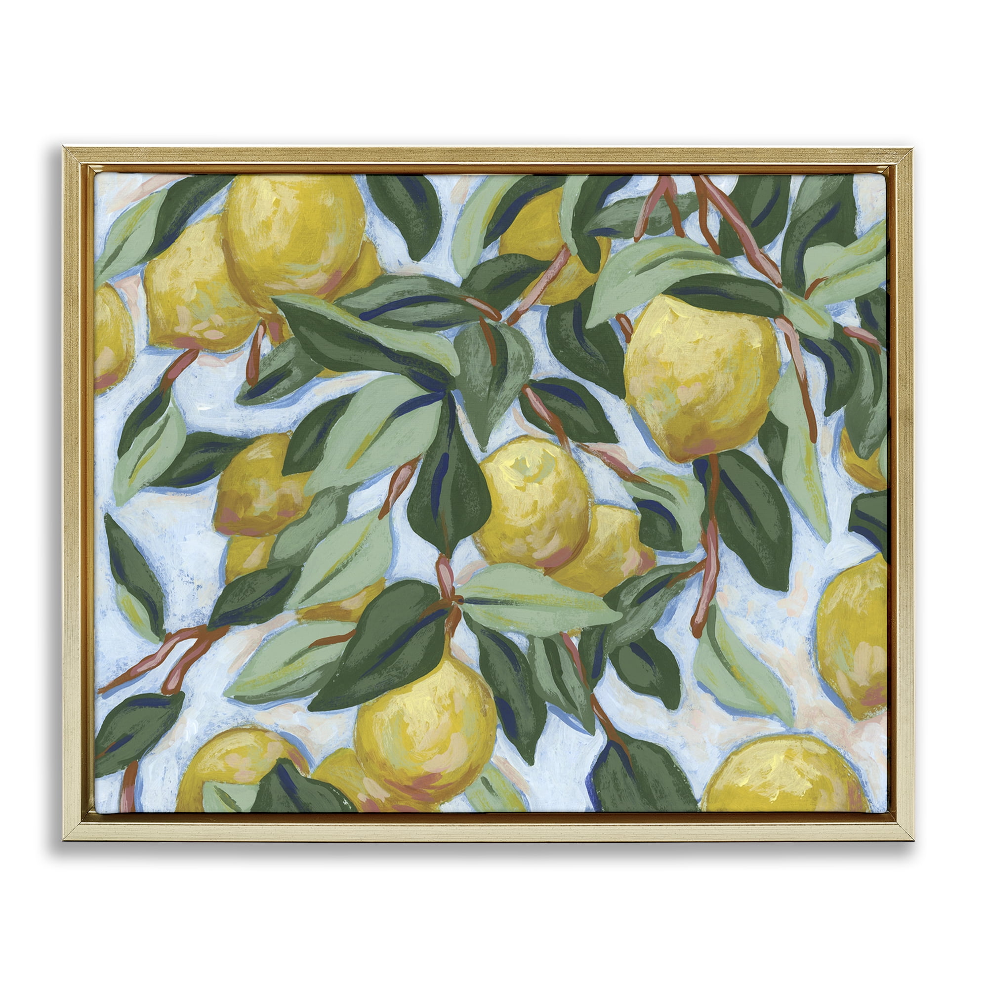 Stupell Industries Summer Citrus Tree Gold Framed Floater Canvas Wall Art, design by June Erica Vess