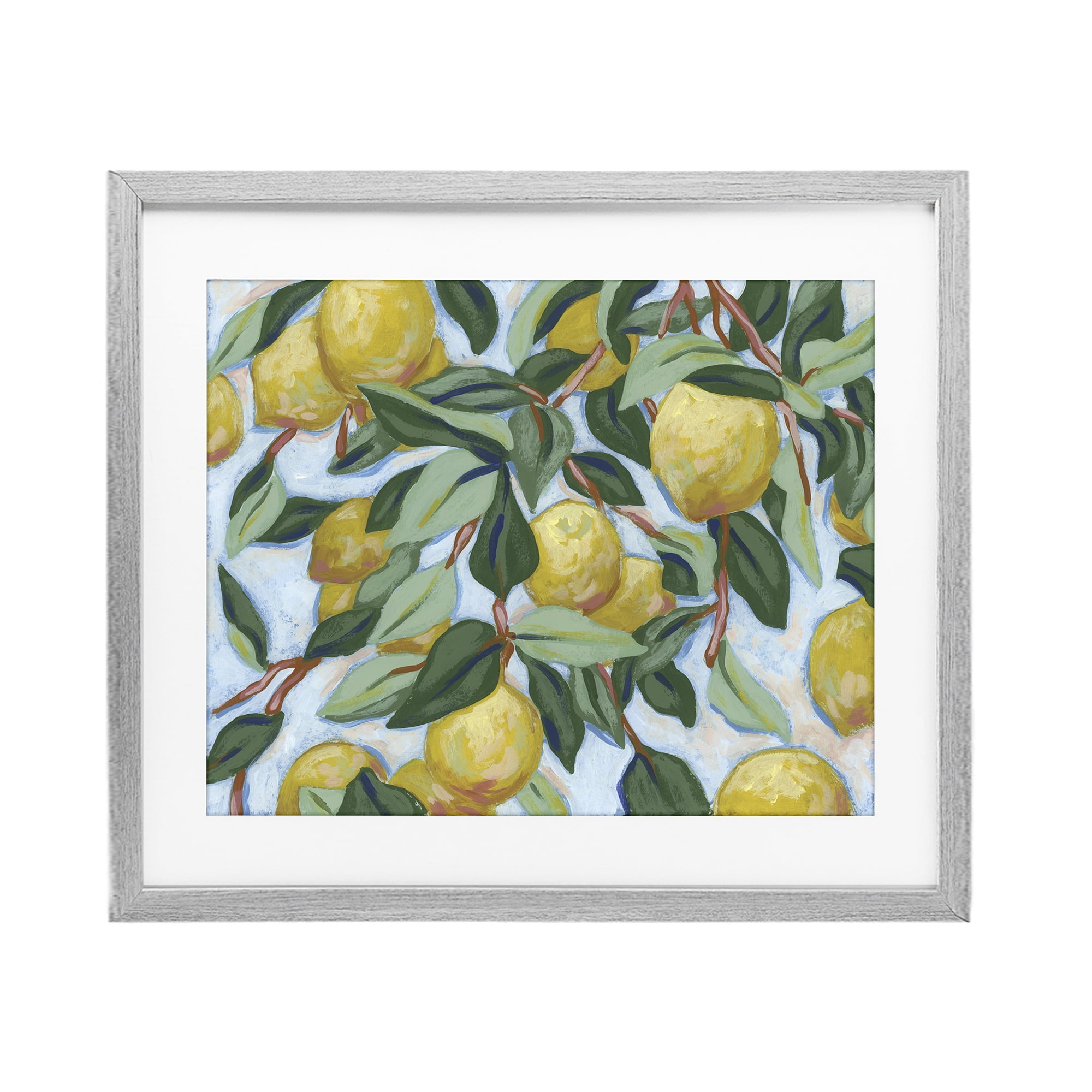 Stupell Industries Summer Citrus Tree Gray Framed Print Under Glass, design by June Erica Vess