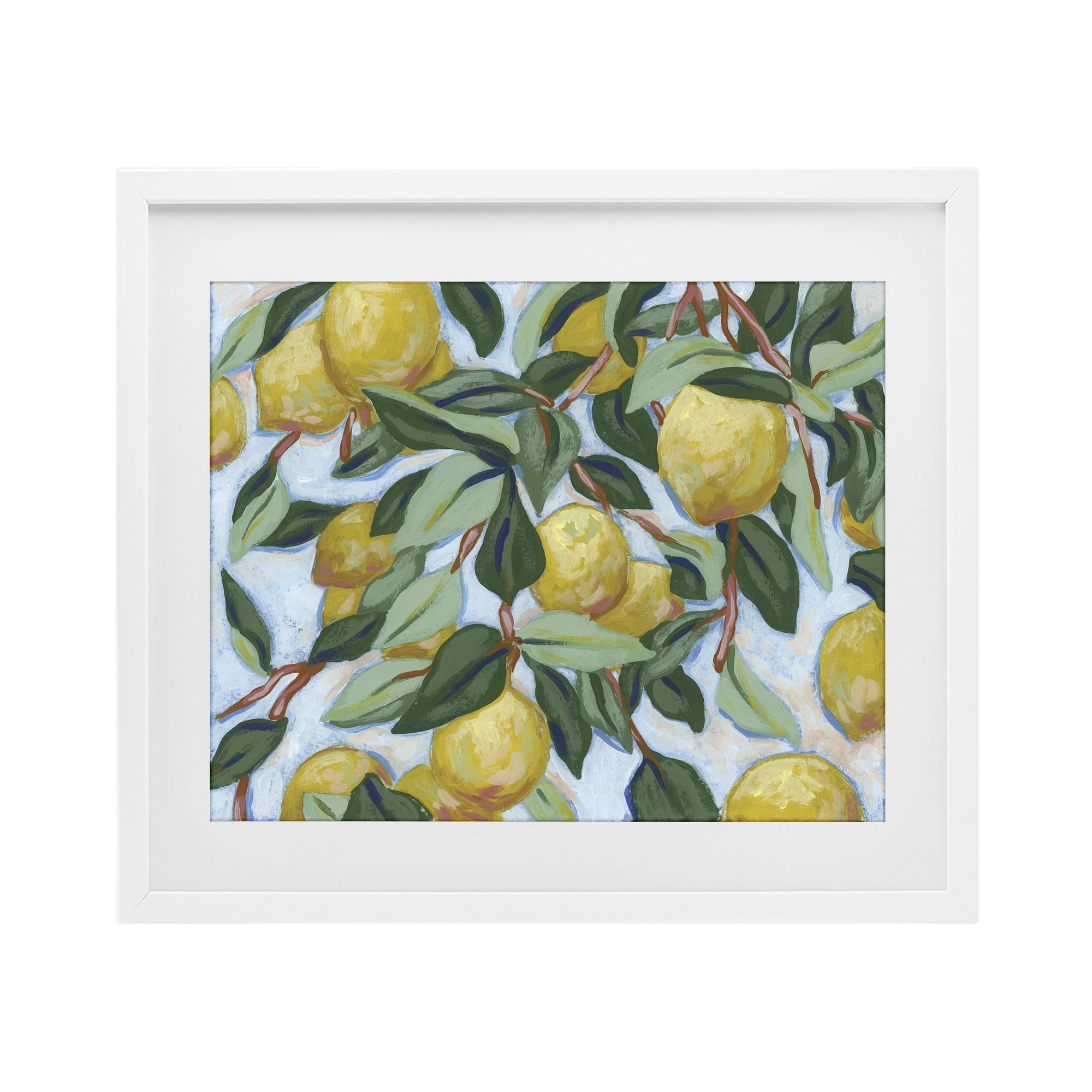 Stupell Industries Summer Citrus Tree White Framed Print Under Glass, design by June Erica Vess