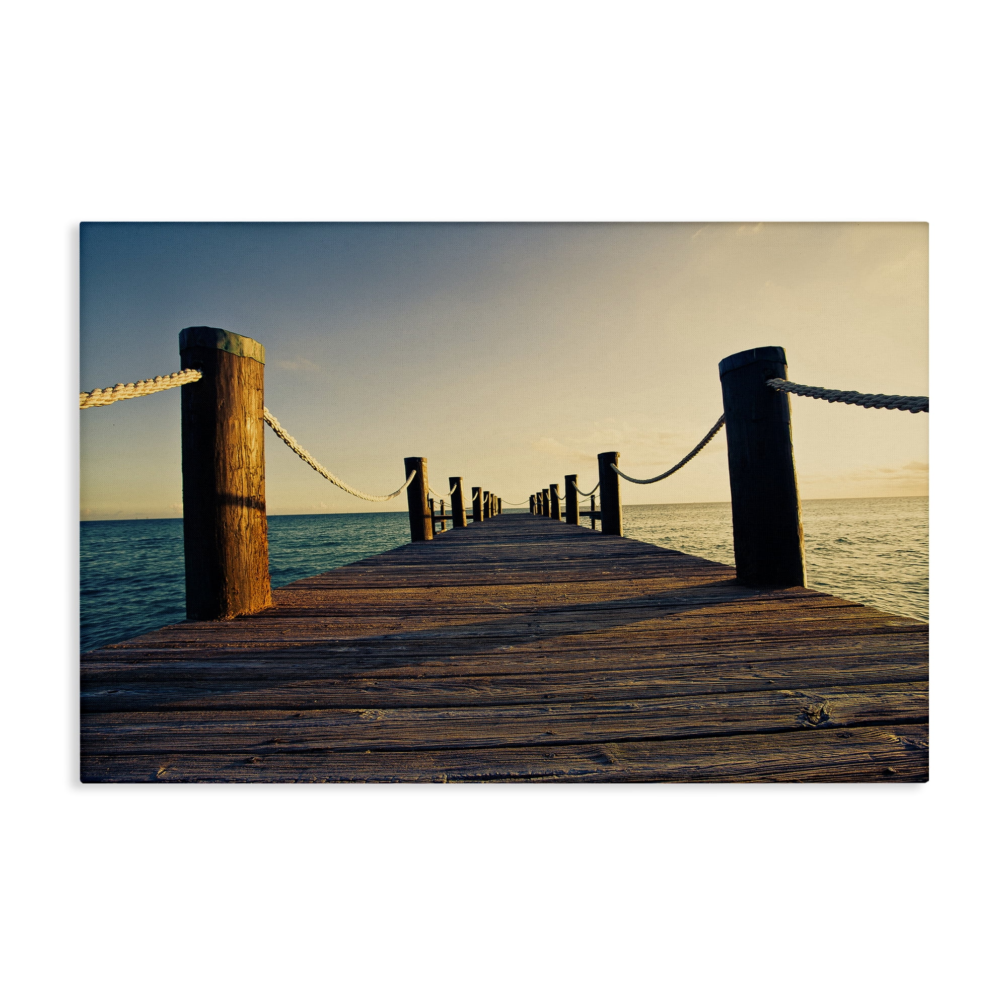 Stupell Industries Summer Coastal Dock Coastal Photography Gallery Wrapped Canvas Art Print Wall Art, 36 x 24