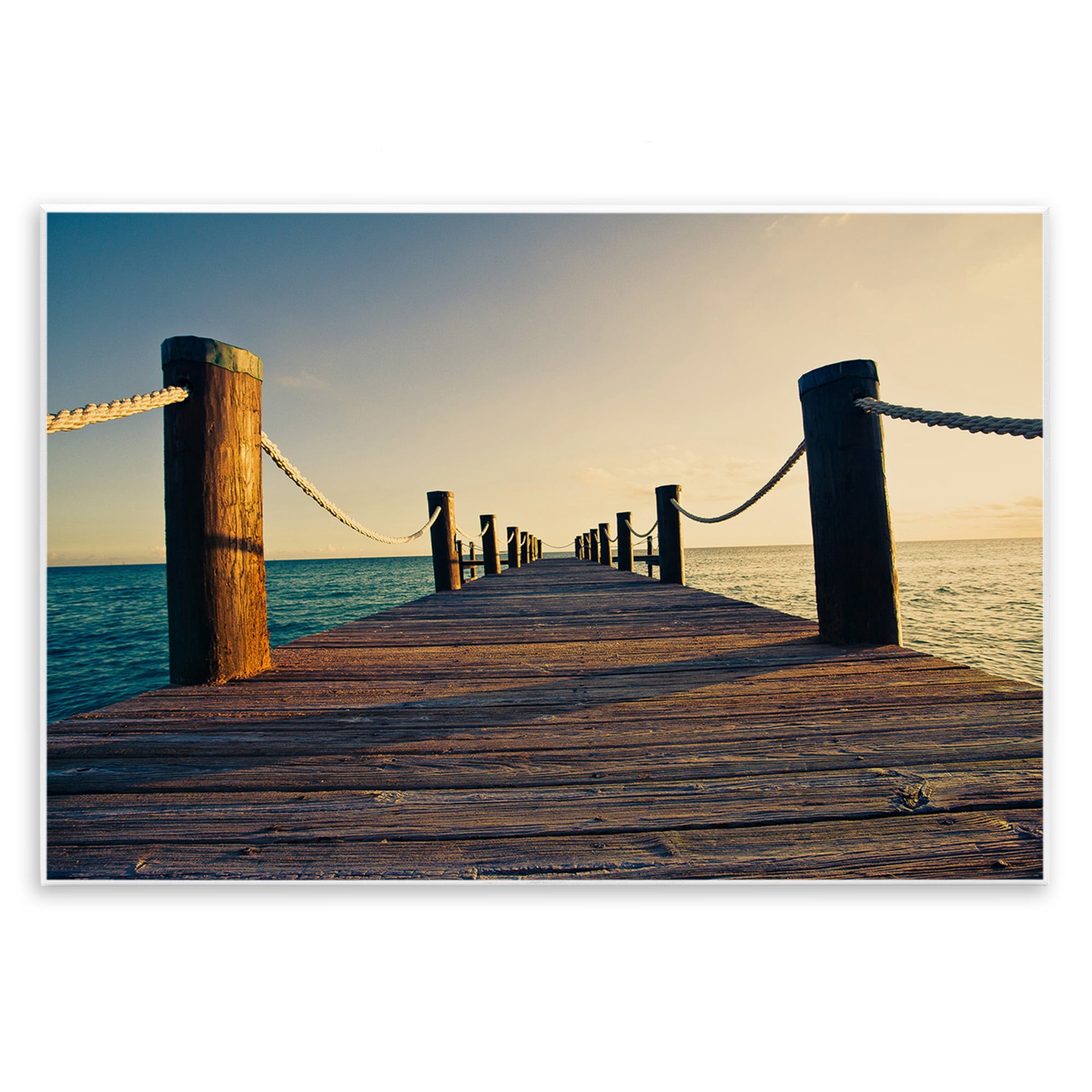 Stupell Industries Summer Coastal Dock Coastal Photography Unframed Art Print Wall Art, 19 x 13