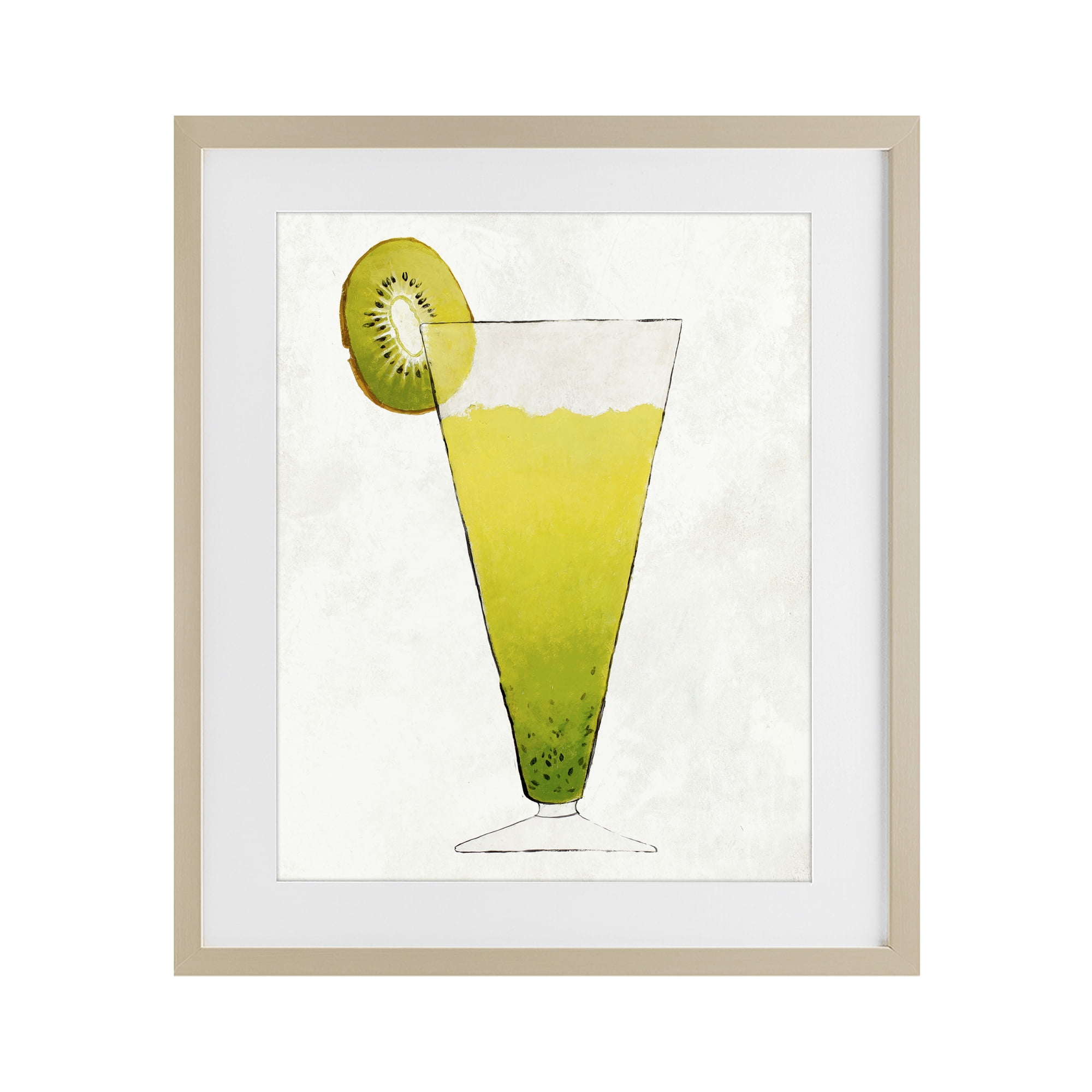 Stupell Industries Summer Cocktail Kiwi Slice Birch Framed Print Under Glass, design by Lorenzo Collective