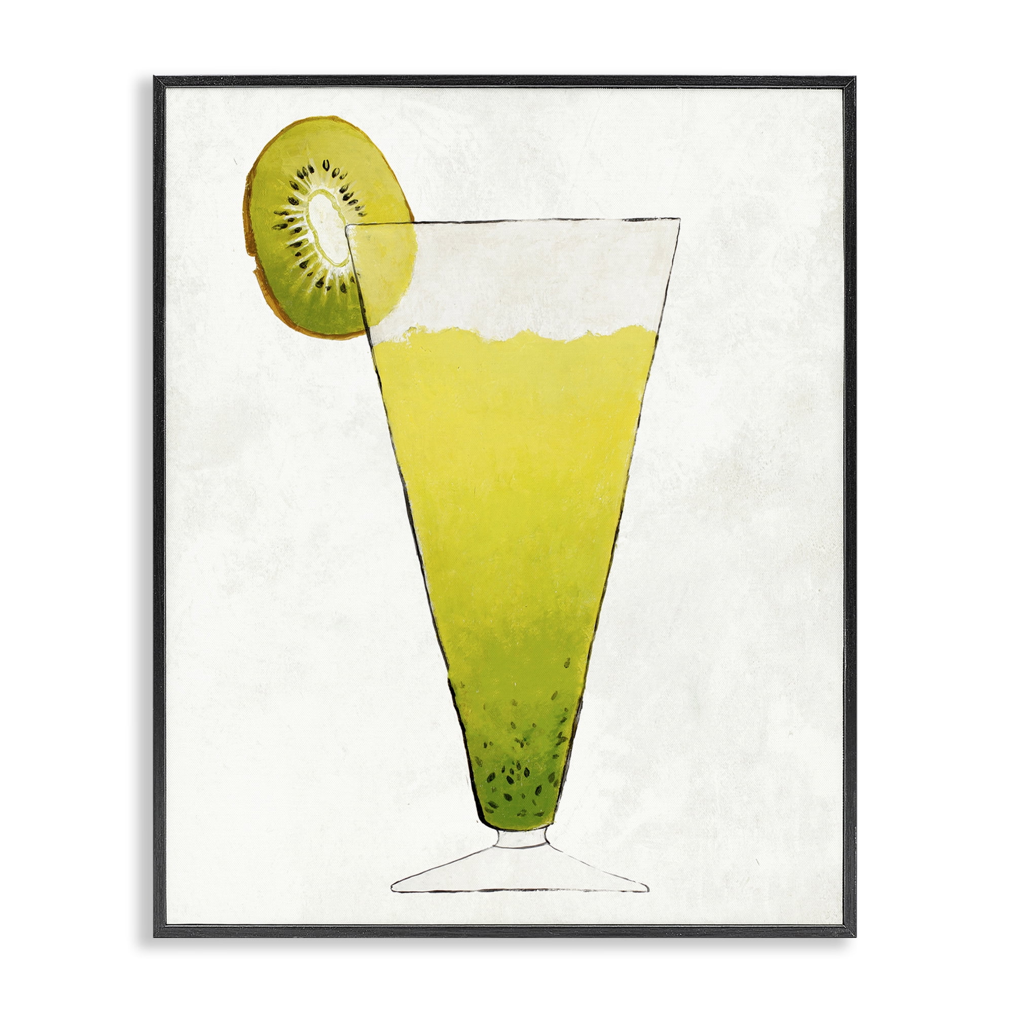 Stupell Industries Summer Cocktail Kiwi Slice Black Framed Giclee Art, design by Lorenzo Collective