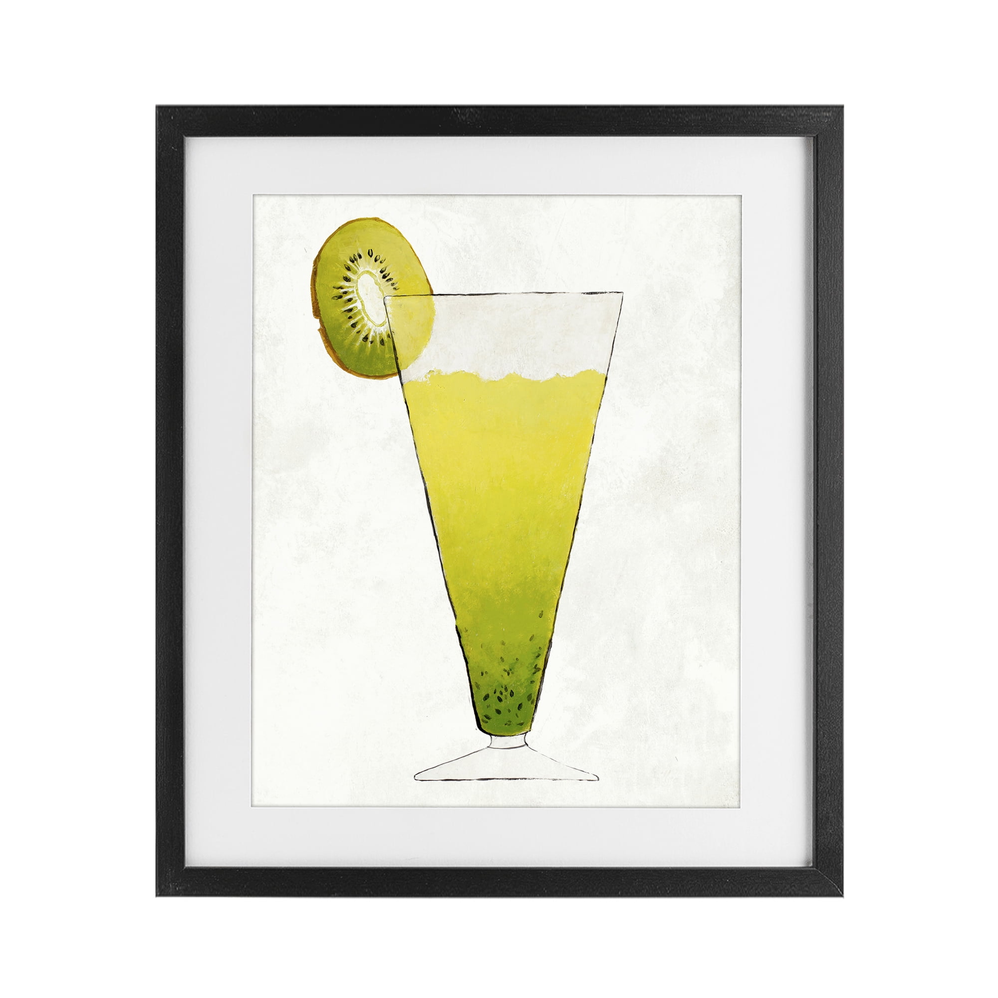 Stupell Industries Summer Cocktail Kiwi Slice Black Framed Print Under Glass, design by Lorenzo Collective
