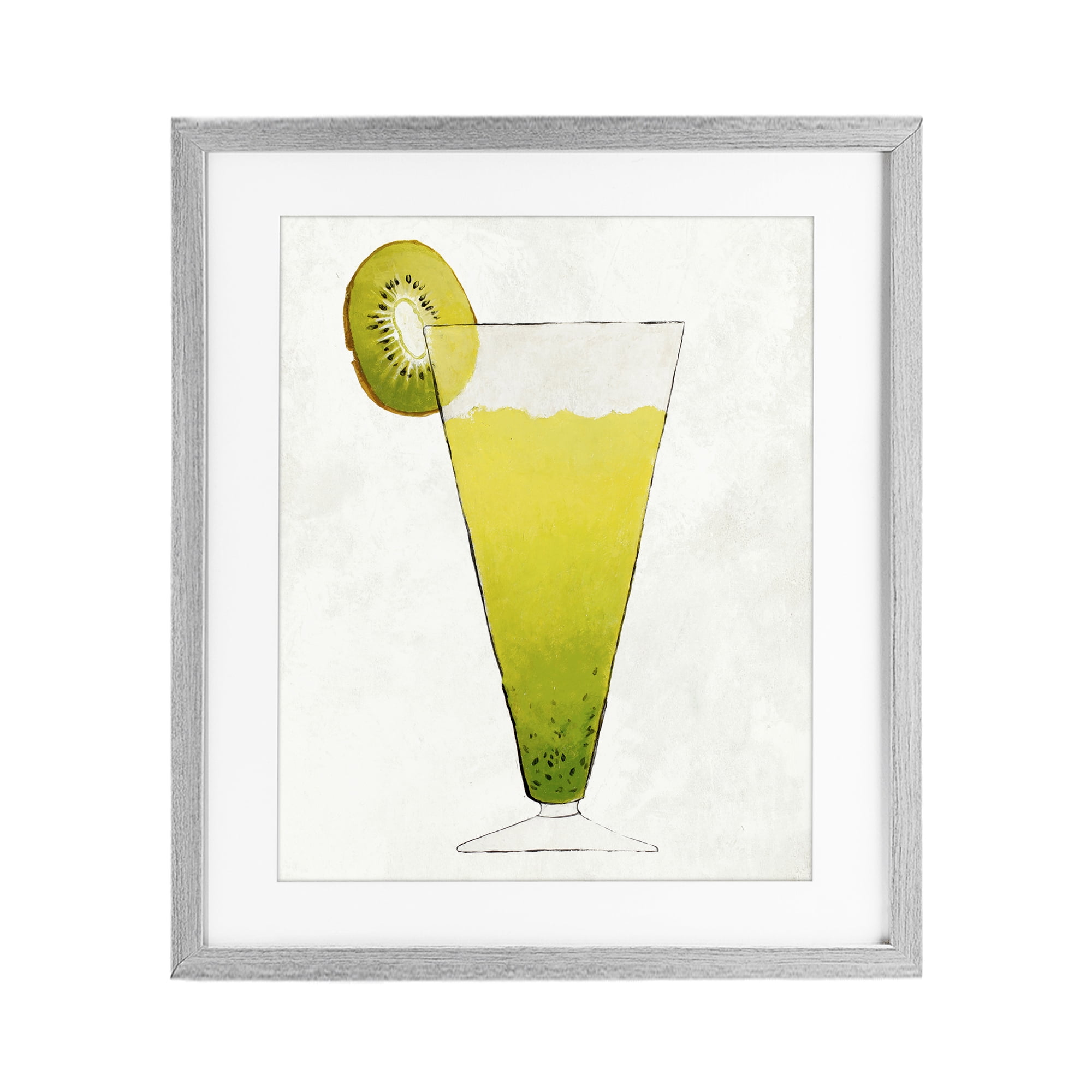 Stupell Industries Summer Cocktail Kiwi Slice Gray Framed Print Under Glass, design by Lorenzo Collective