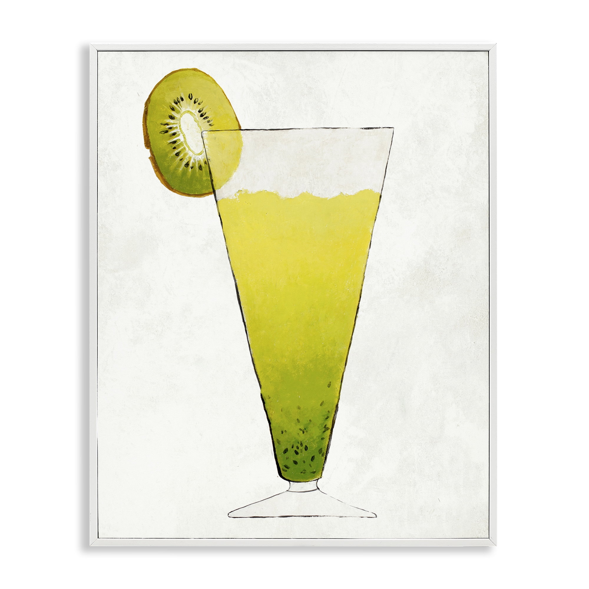 Stupell Industries Summer Cocktail Kiwi Slice White Framed Giclee Art, design by Lorenzo Collective