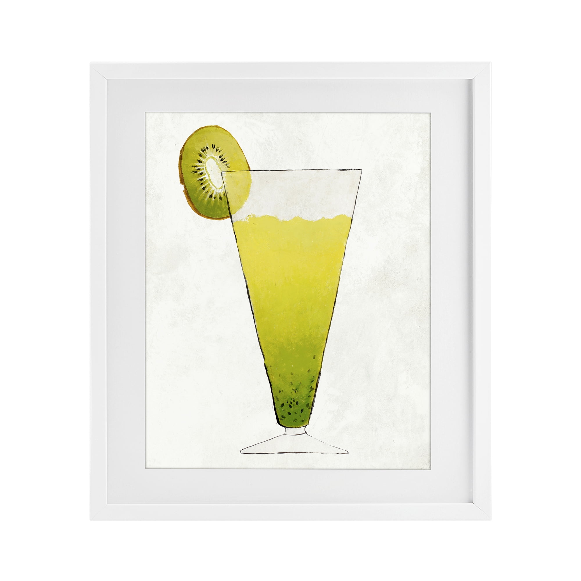 Stupell Industries Summer Cocktail Kiwi Slice White Framed Print Under Glass, design by Lorenzo Collective