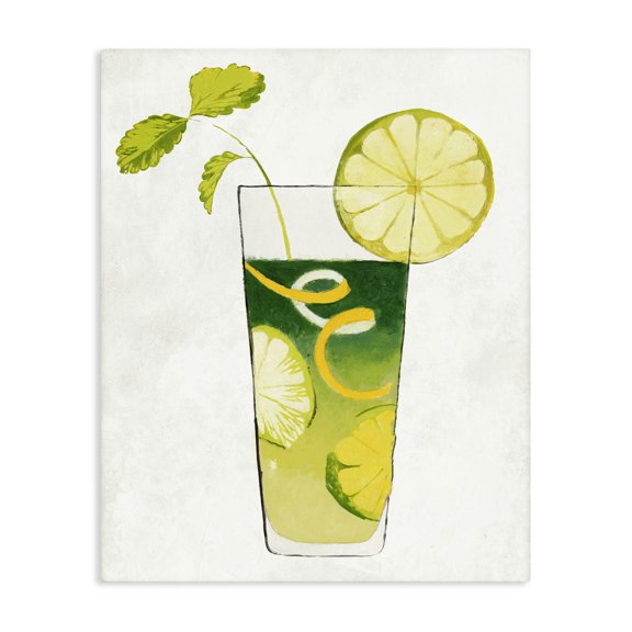 Stupell Industries Summer Cocktail Lime Mint Canvas Wall Art, design by Lorenzo Collective