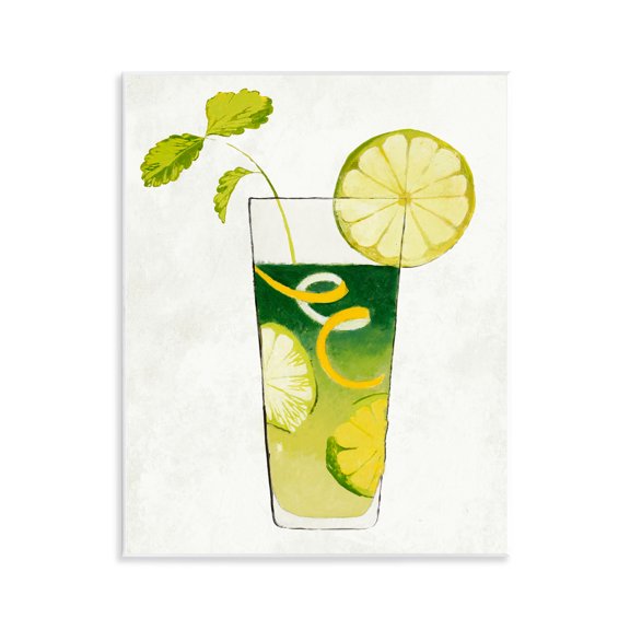 Stupell Industries Modern Summer Cocktail Lime Mint Wall Plaque Art, 11 x 14, by Lorenzo Collective