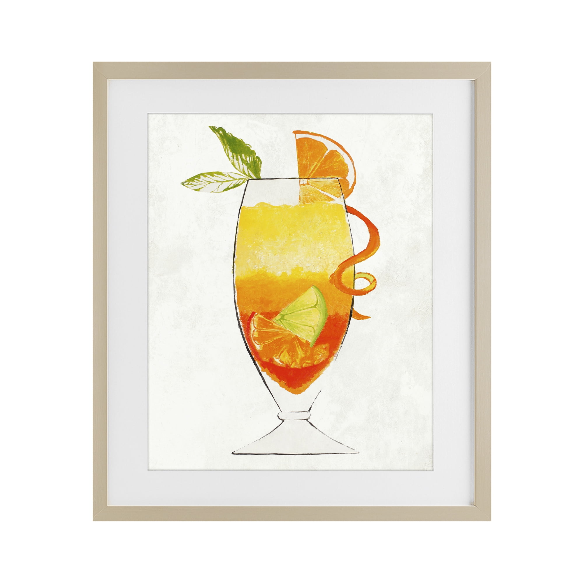 Stupell Industries Summer Cocktail Orange Fruit Birch Framed Print Under Glass, design by Lorenzo Collective