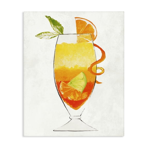 Stupell Industries Contemporary Summer Cocktail Orange Fruit Canvas Art, 24 x 30, by Lorenzo Collective