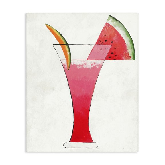 Stupell Industries Summer Cocktail Watermelon Slice Canvas Wall Art, design by Lorenzo Collective