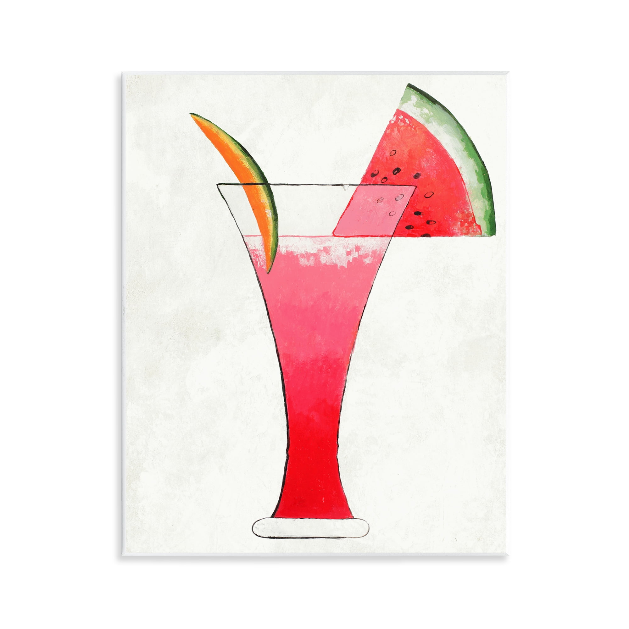 Stupell Industries Summer Cocktail Watermelon Slice Wall Plaque Art, design by Lorenzo Collective