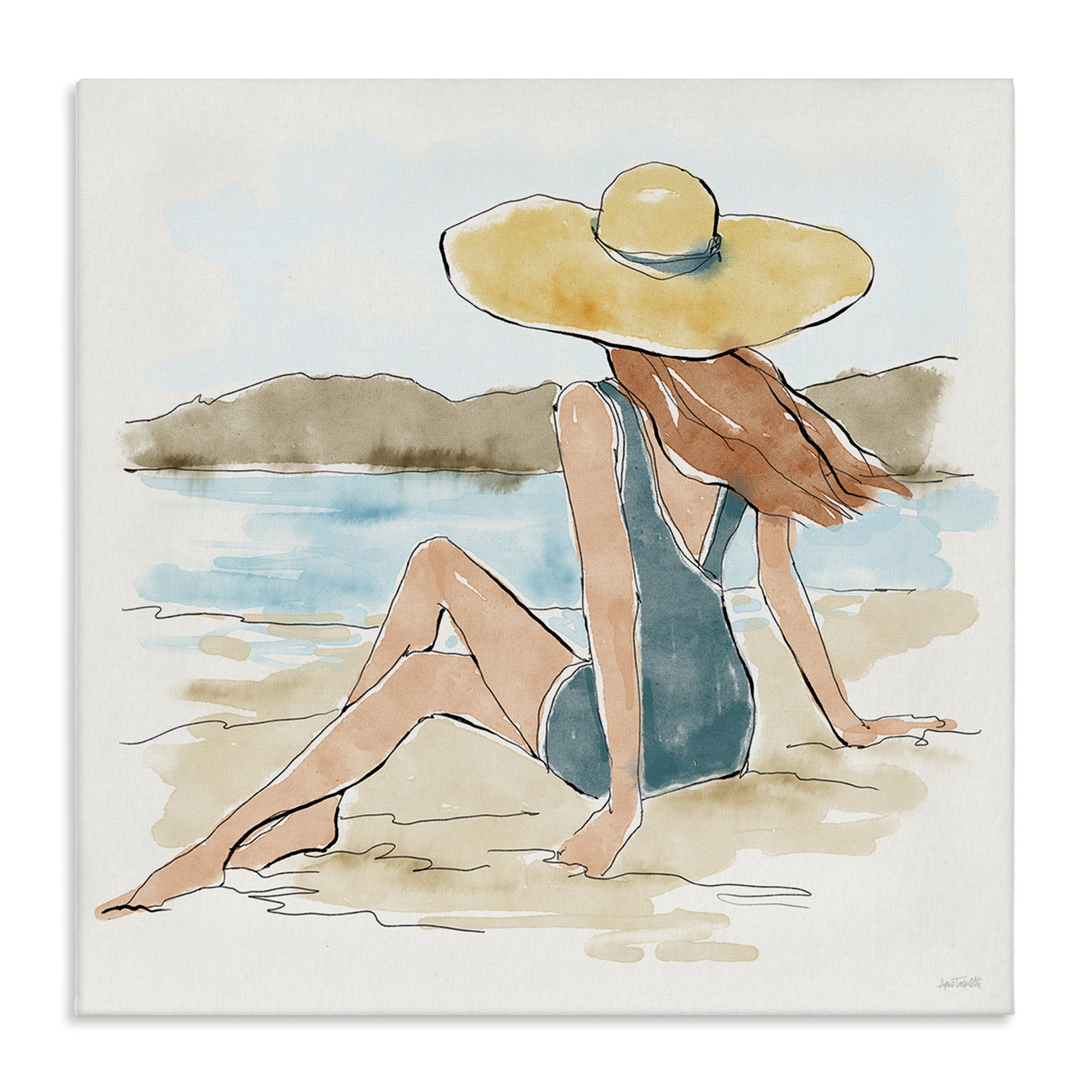 Stupell Industries Summer Day Beauty People Painting Wrapped Canvas Art Print Wall Art, 30 x 30