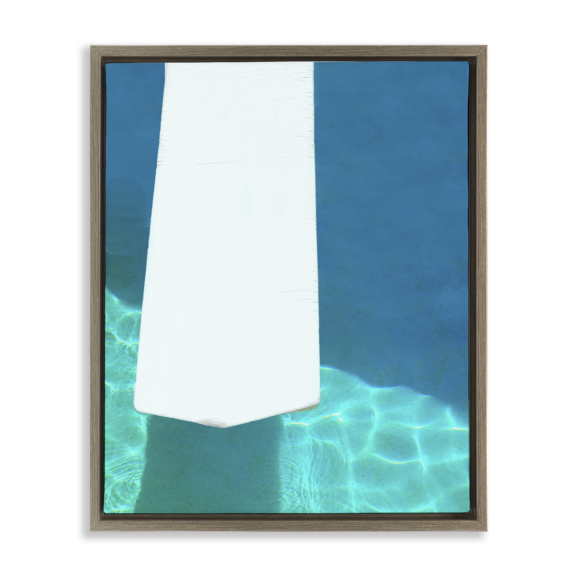 Stupell Industries Summer Diving Board Nautical & Beach Painting Brown Floater Framed Canvas Art Print Wall Art, 25 x 31