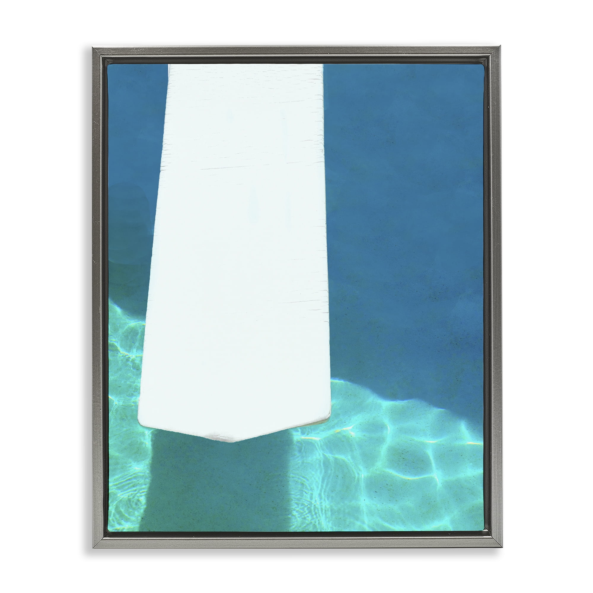 Stupell Industries Summer Diving Board Nautical & Beach Painting Gray Floater Framed Canvas Art Print Wall Art, 17 x 21