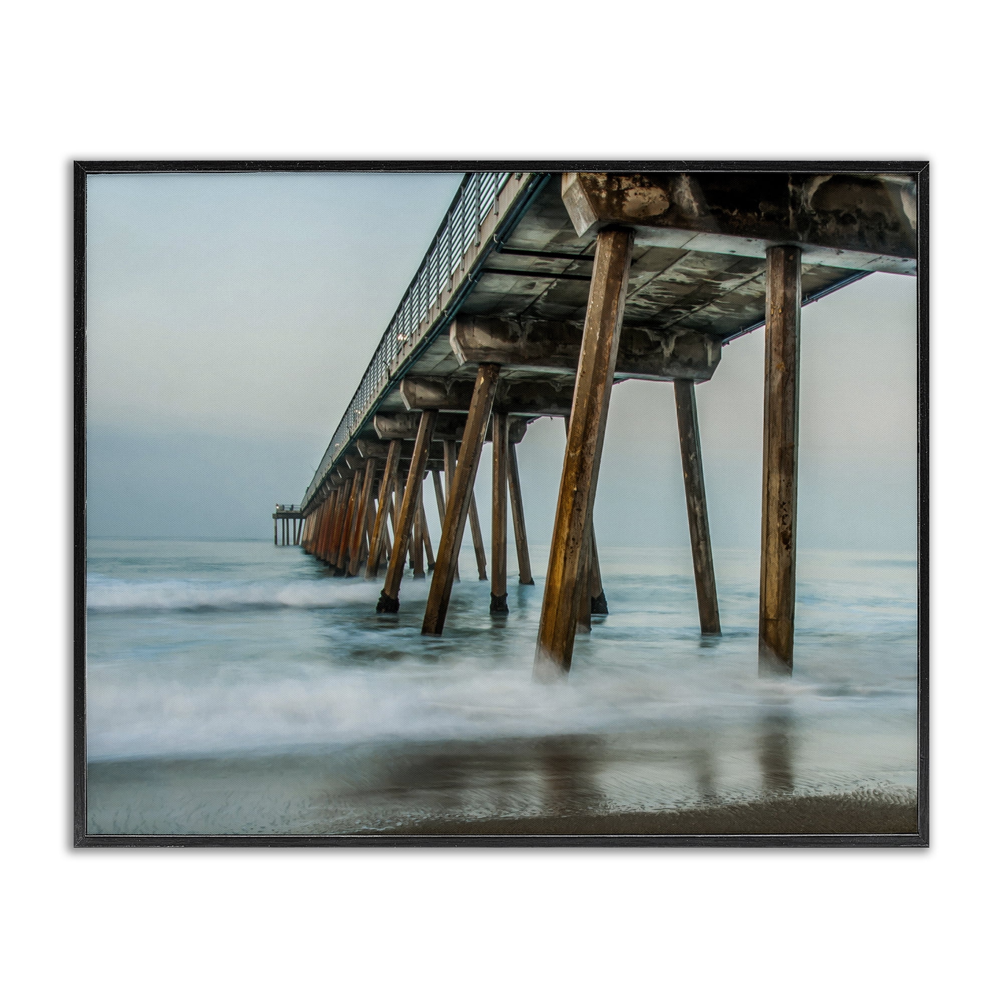 Stupell Industries Summer Dock Splashes Landscape Photography Black Framed Art Print Wall Art, 30 x 24