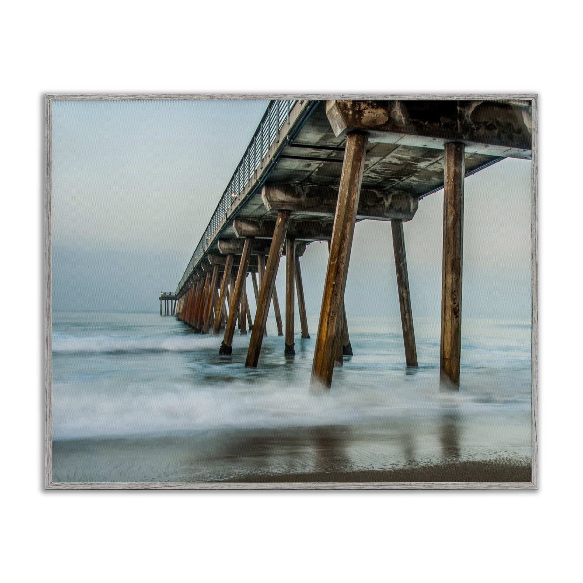 Stupell Industries Summer Dock Splashes Landscape Photography Gray Framed Art Print Wall Art, 14 x 11