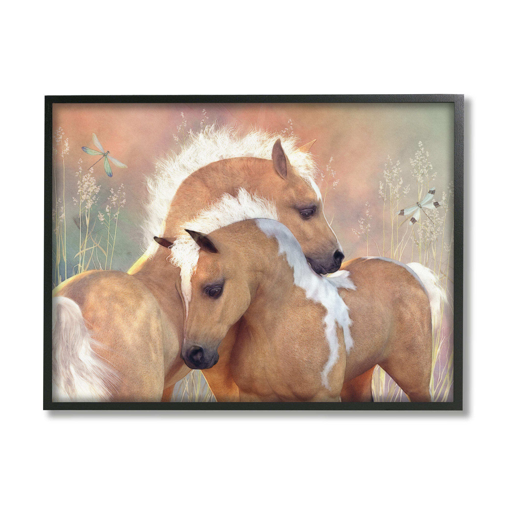 Stupell Industries Summer Dreams Horses Animals & Insects Painting Black Framed Art Print Wall Art, 20 x 16