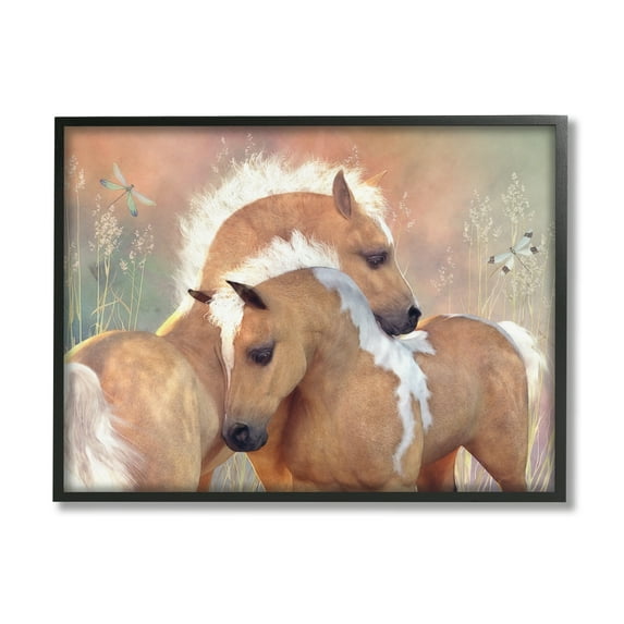 Stupell Industries Summer Dreams Horses Animals & Insects Painting Black Framed Art Print Wall Art, 20 x 16