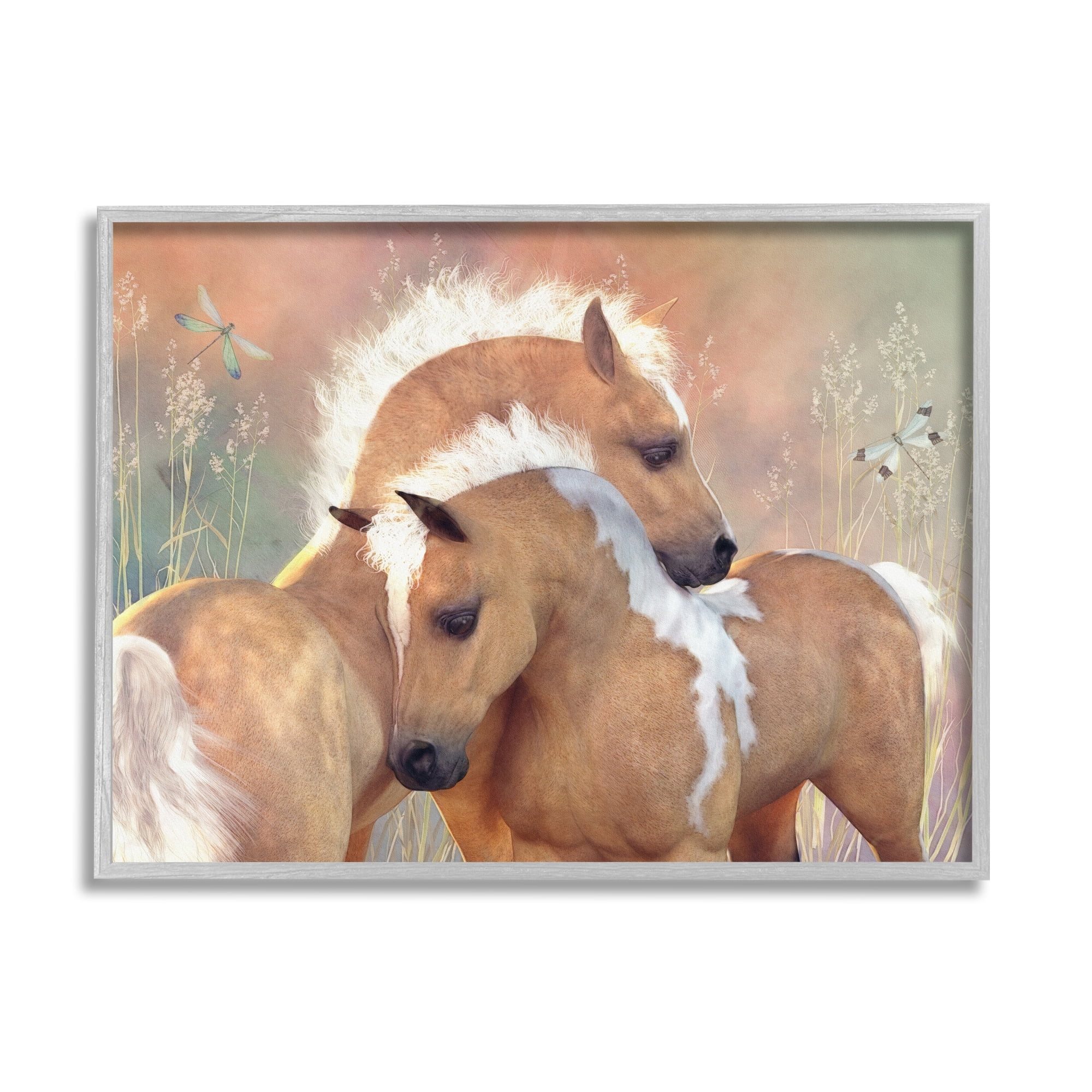 Stupell Industries Summer Dreams Horses Animals & Insects Painting Gray Framed Art Print Wall Art, 30 x 24