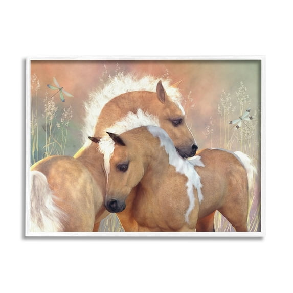 Stupell Industries Summer Dreams Horses Animals & Insects Painting White Framed Art Print Wall Art, 14 x 11