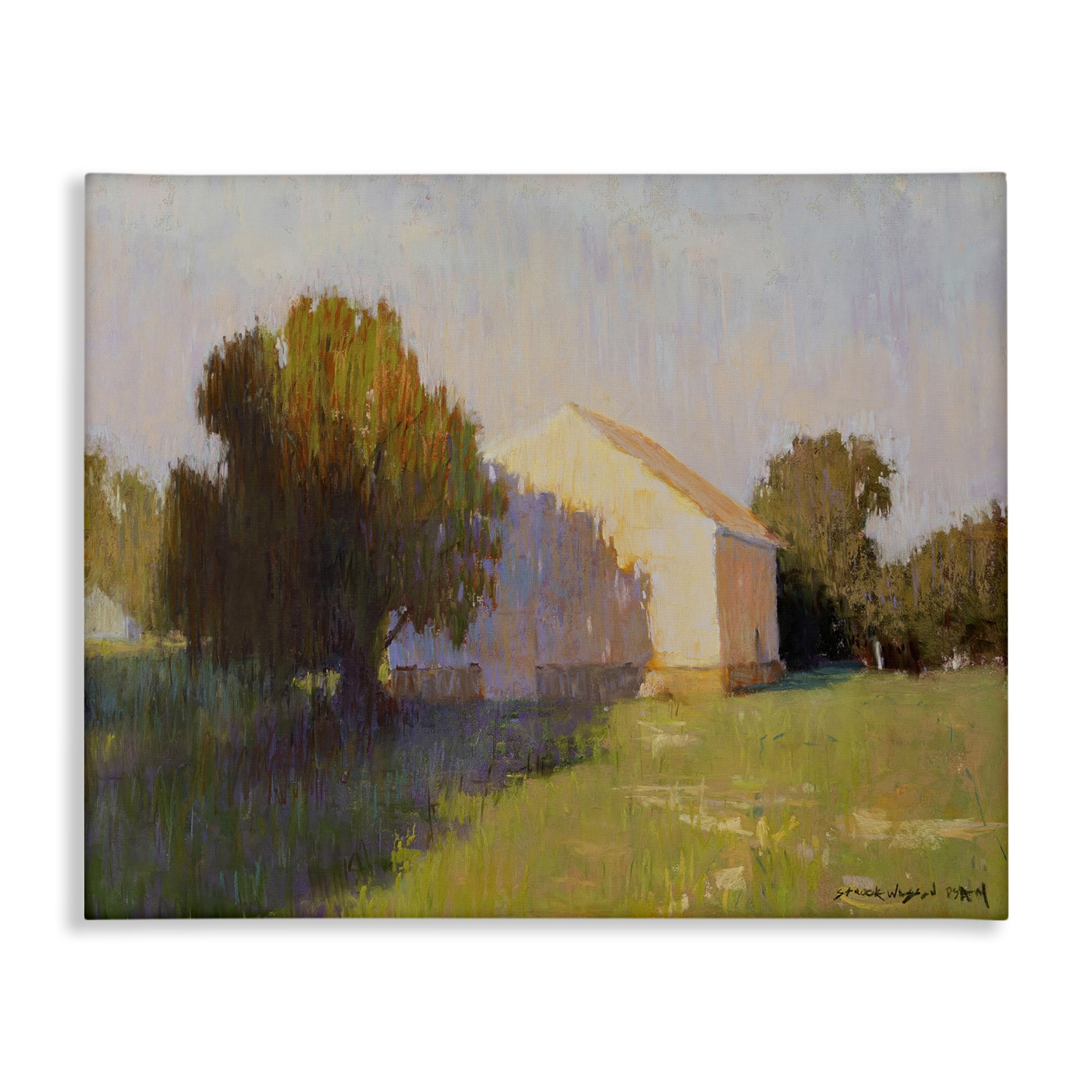 Stupell Industries Summer Farm View Landscape Painting Gallery Wrapped Canvas Art Print Wall Art, 40 x 30