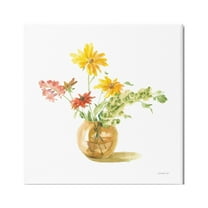 Stupell Industries Summer Floral Vase Botanical & Floral Painting Gallery Wrapped Canvas Art Print Wall Art, 17 x 17