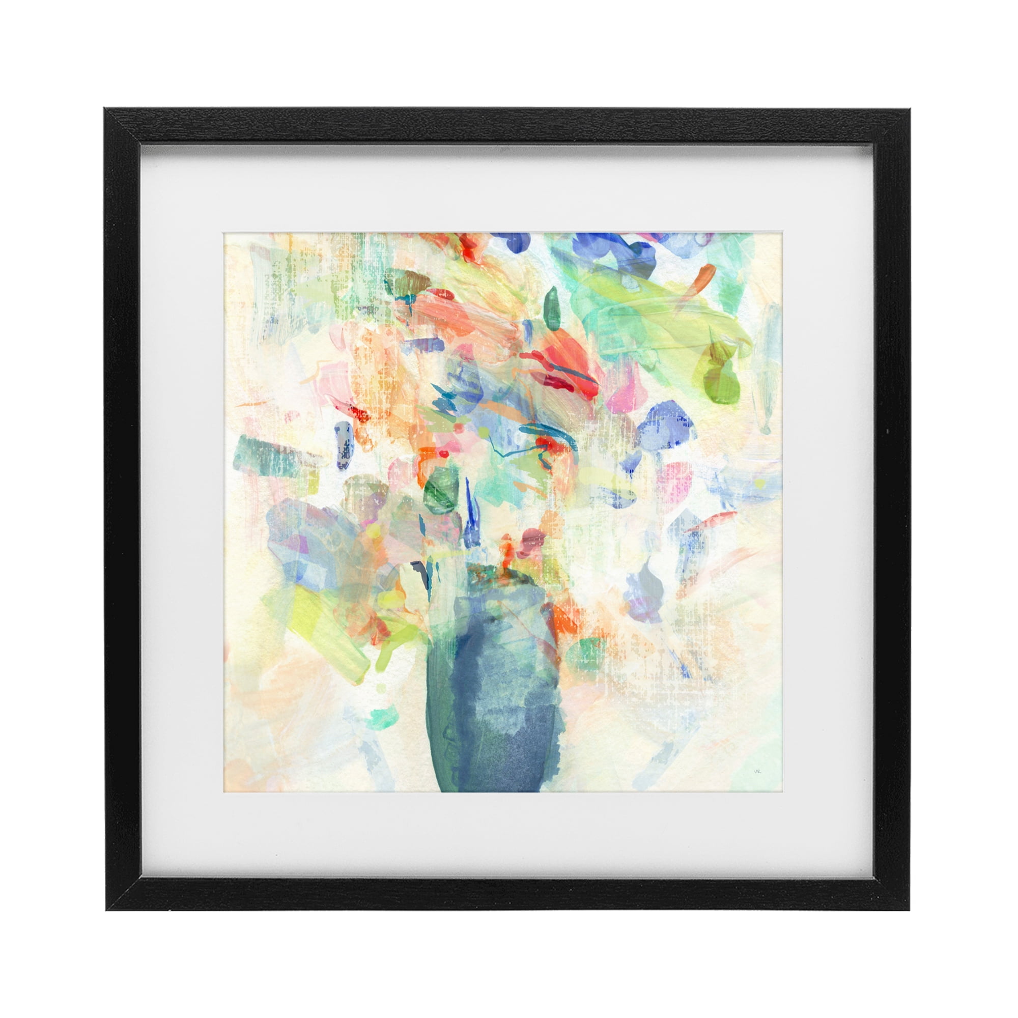 Stupell Industries Summer Flowers Brushstrokes Black Framed Print Under Glass, design by Susan Jill