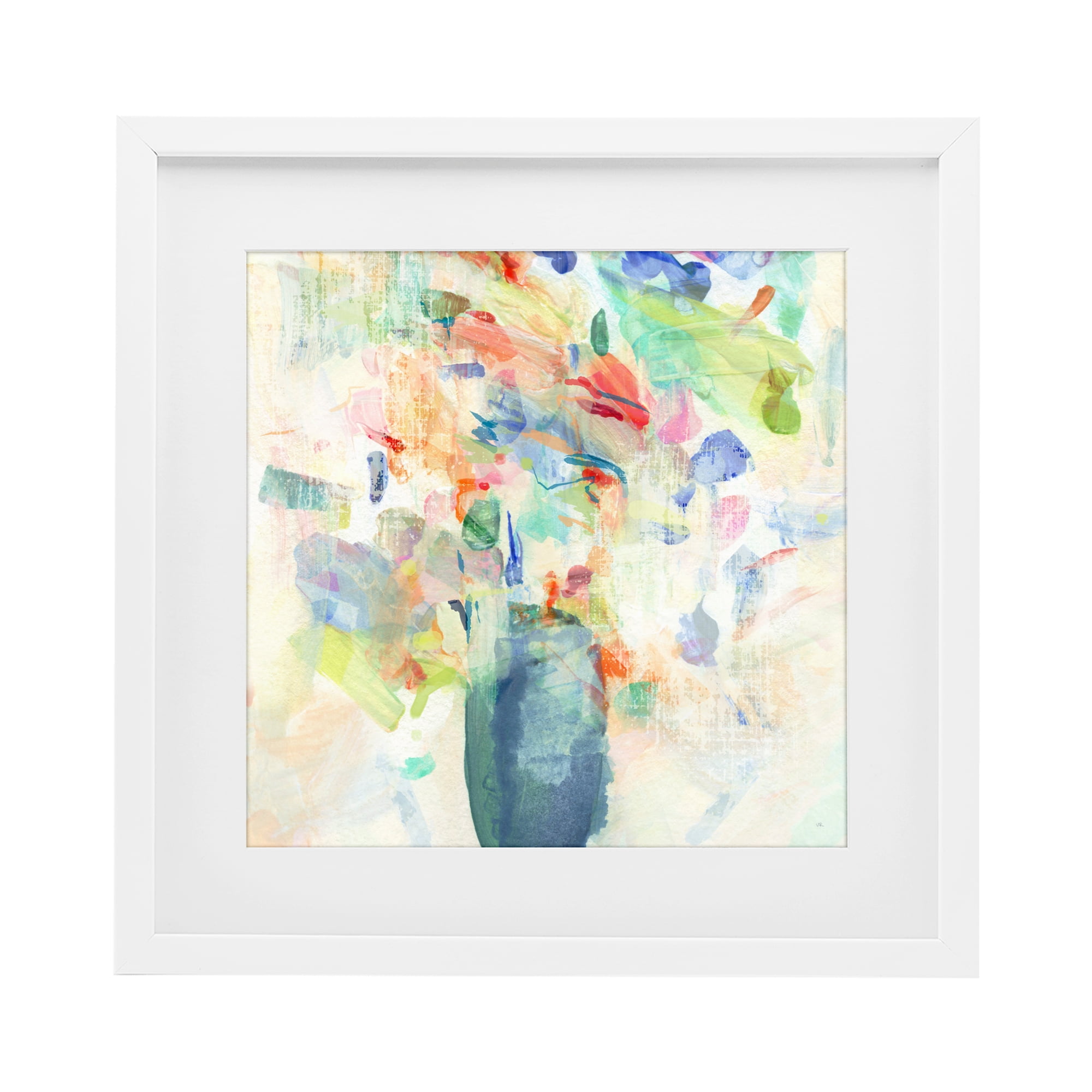 Stupell Industries Summer Flowers Brushstrokes White Framed Print Under Glass, design by Susan Jill