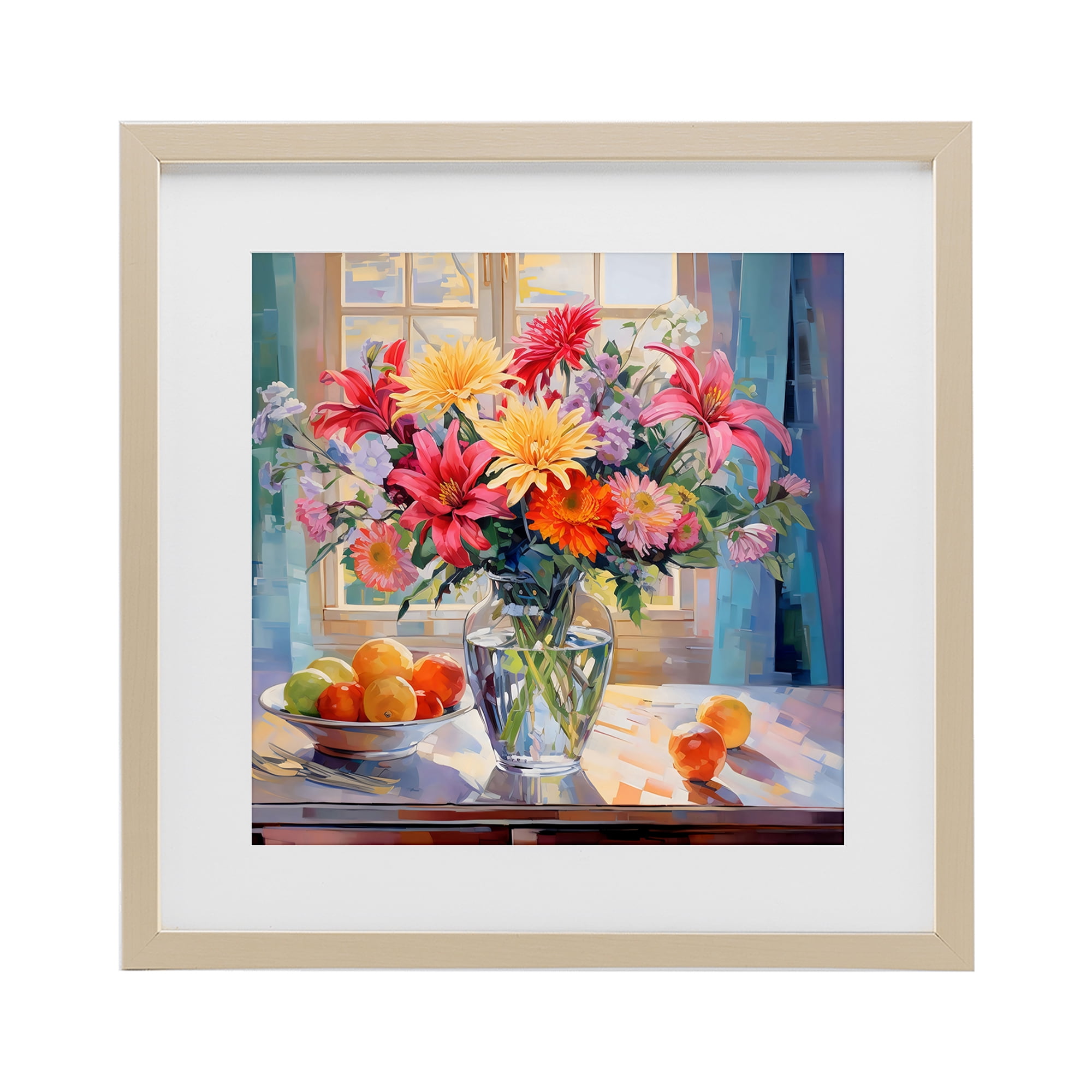 Stupell Industries Summer Flowers & Fruit Birch Framed Print Under Glass, design by Creative Studio