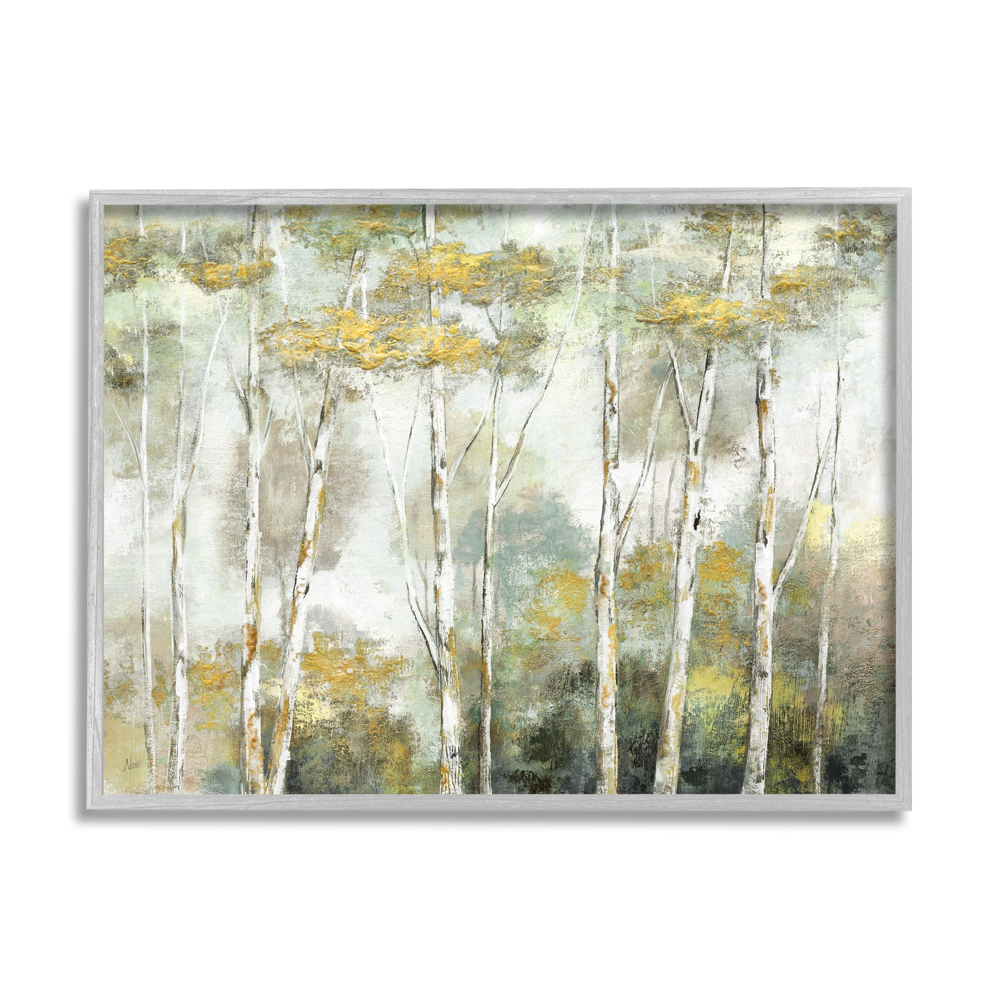 Stupell Industries Summer Forest Birch Trees Impressionist Nature Painting,14 x 11, Design by Nan