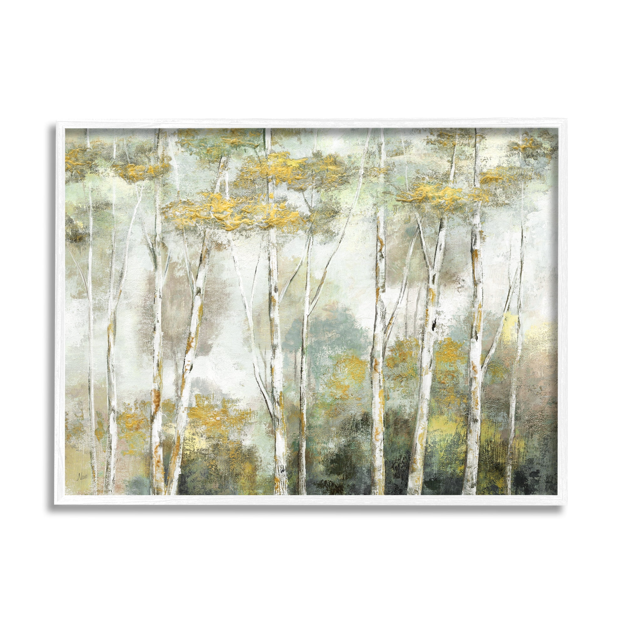 Stupell Industries Summer Forest Birch Trees Impressionist Nature Painting,14 x 11, Design by Nan