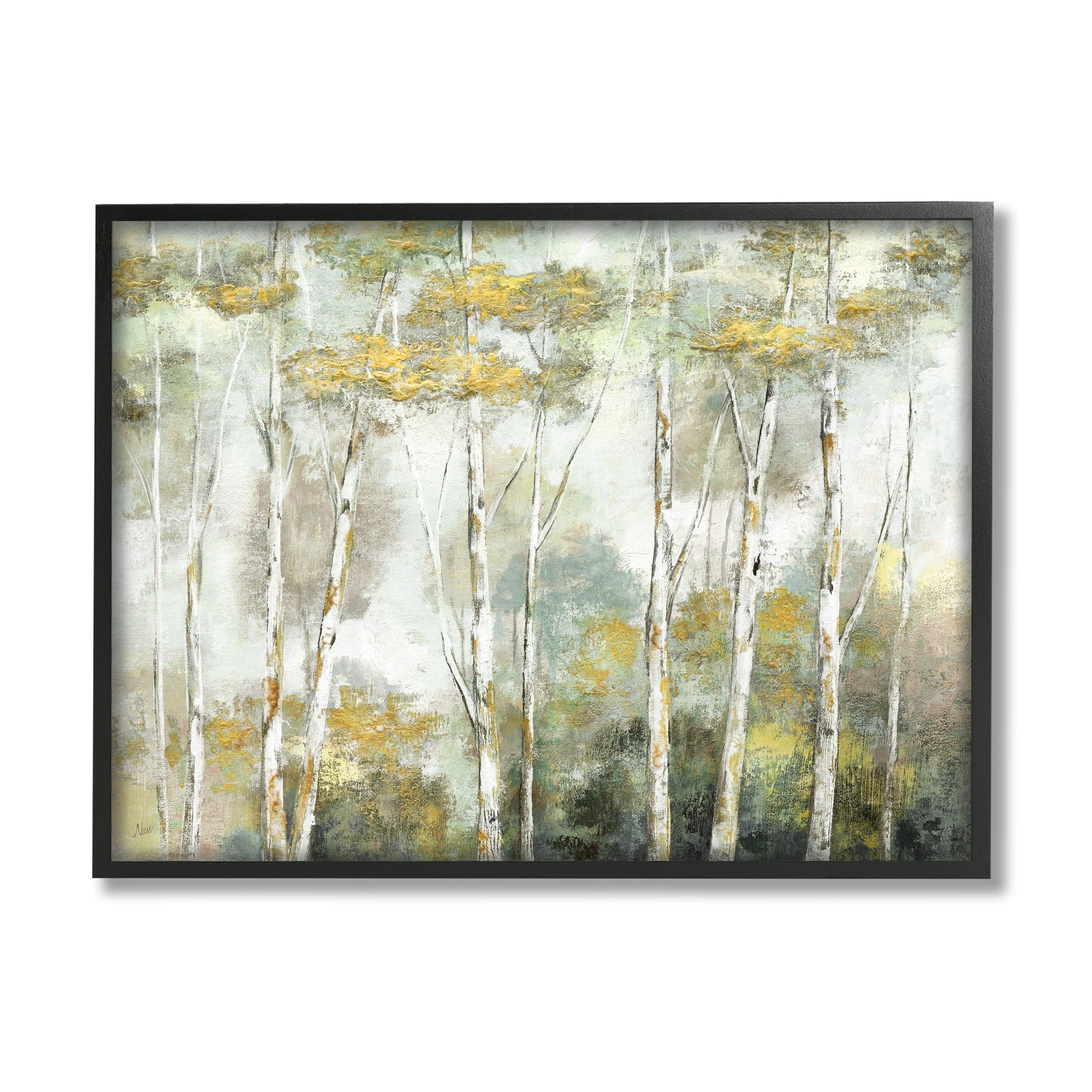 Stupell Industries Summer Forest Birch Trees Impressionist Nature Painting,14 x 11, Design by Nan