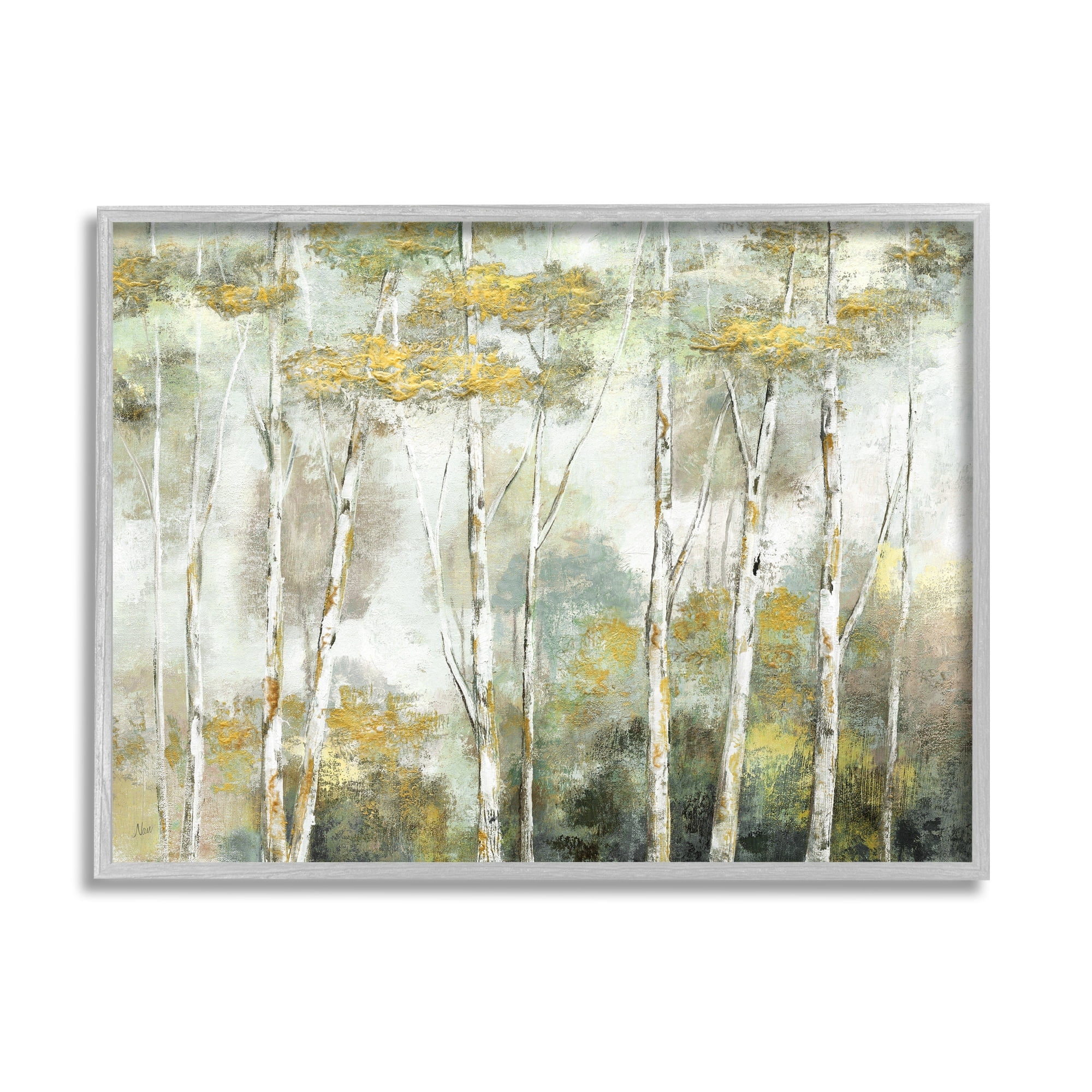 Stupell Industries Summer Forest Birch Trees Impressionist Nature Painting,30 x 24, Design by Nan
