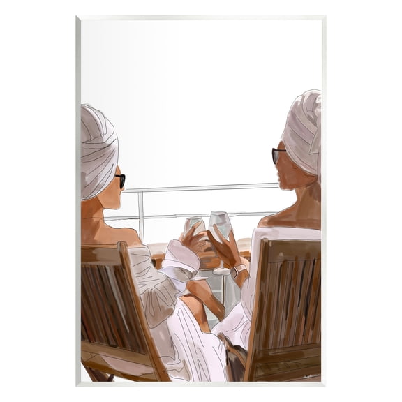 Stupell Industries Summer Friends Relaxing on Beach Coastal Painting Unframed Art Print Wall Art