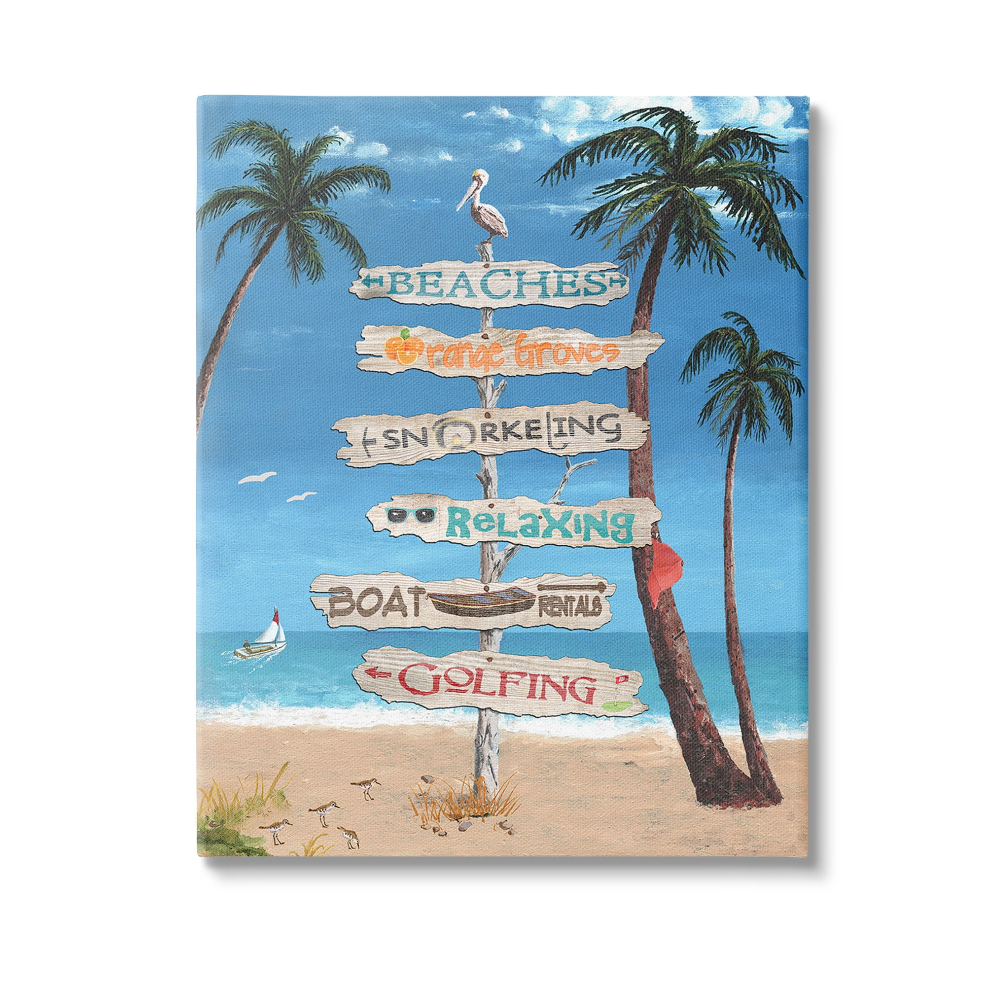 Stupell Industries Summer Fun Activities Landscape Painting Gallery Wrapped Canvas Art Print Wall Art, 24 x 30