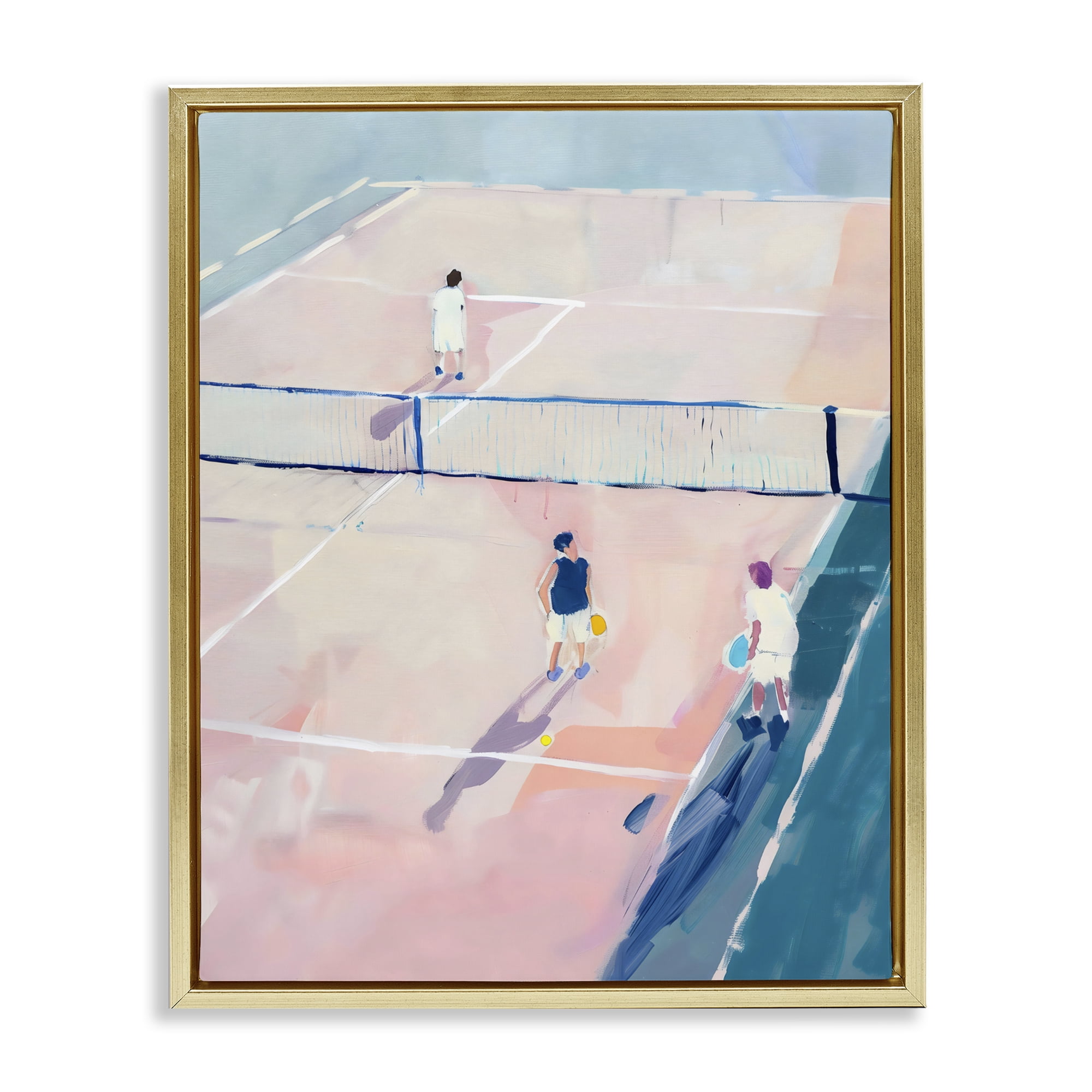 Stupell Industries Summer Game of Tennis Gold Framed Floater Canvas Wall Art, design by The Prints Vibe