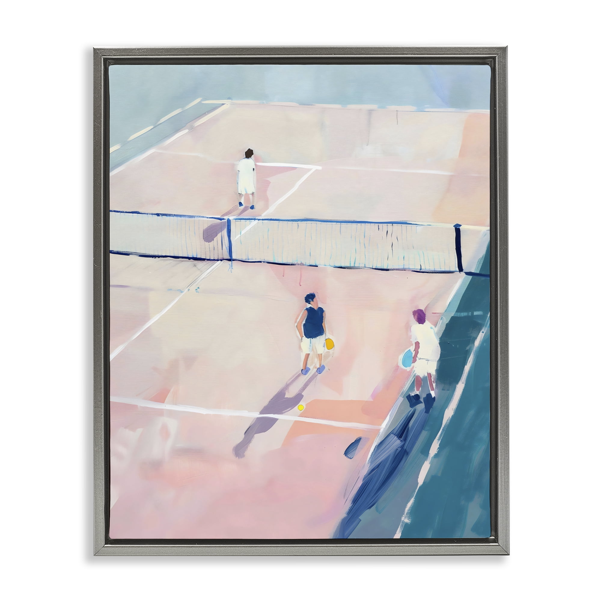 Stupell Industries Summer Game of Tennis Gray Framed Floater Canvas Wall Art, design by The Prints Vibe