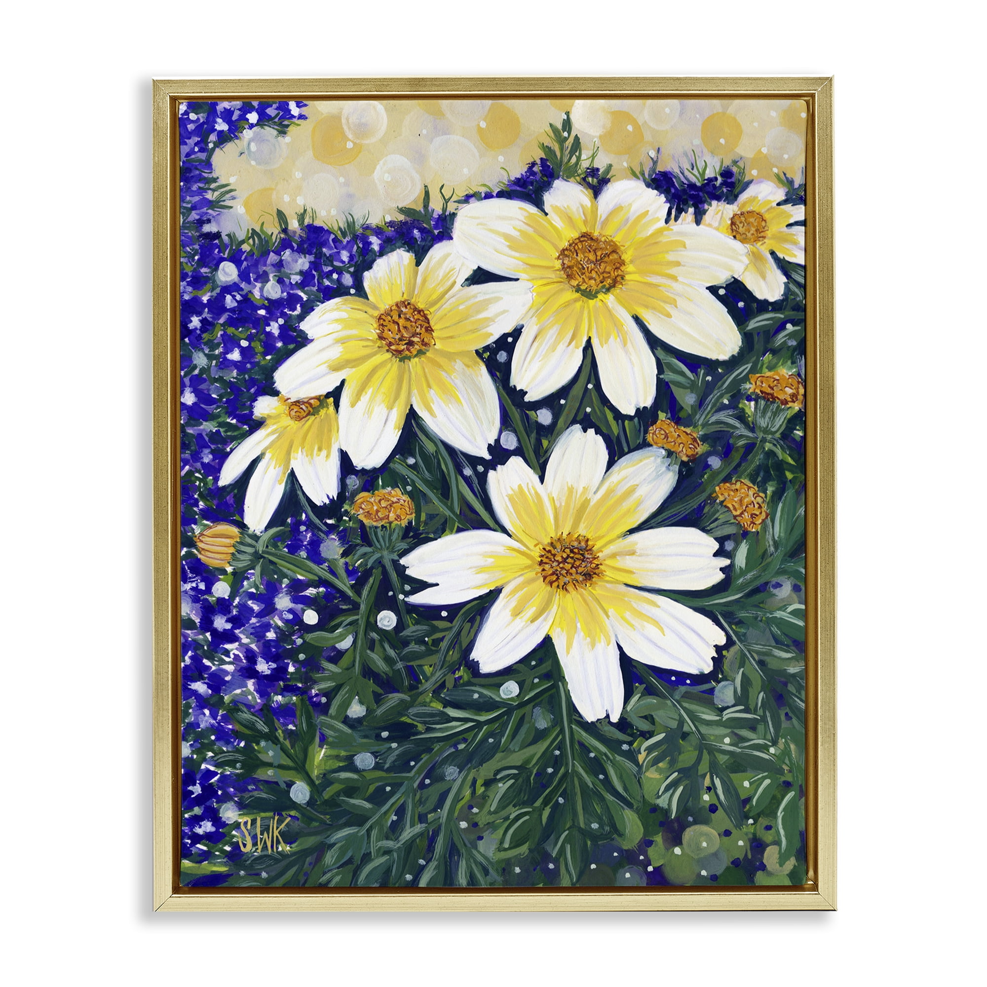 Stupell Industries Summer Garden Cosmos Gold Framed Floater Canvas Wall Art, design by Sarah Waldron Kimball