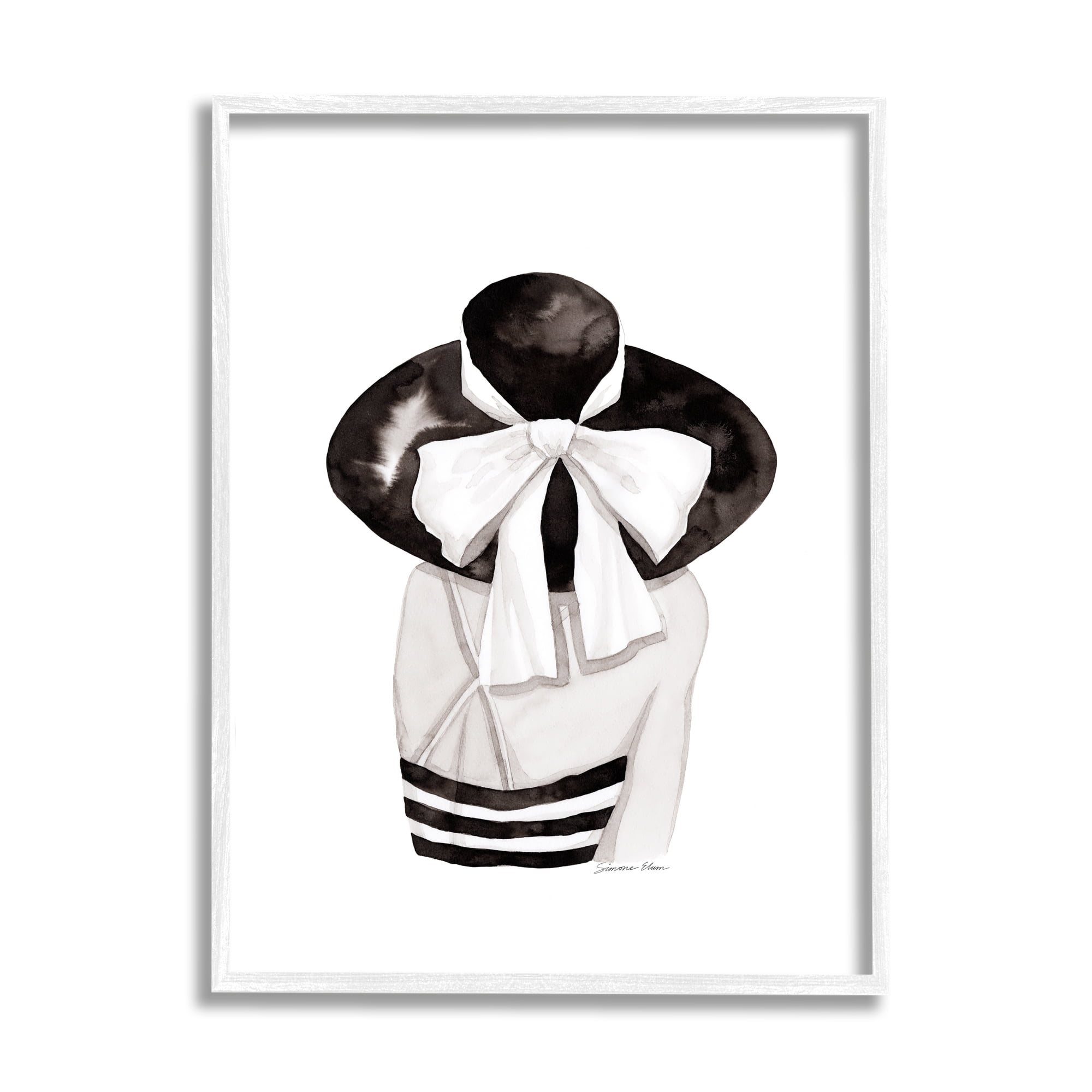 Stupell Industries Summer Girl in Hat Beauty & Fashion Painting White Framed Art Print Wall Art, 24 x 30