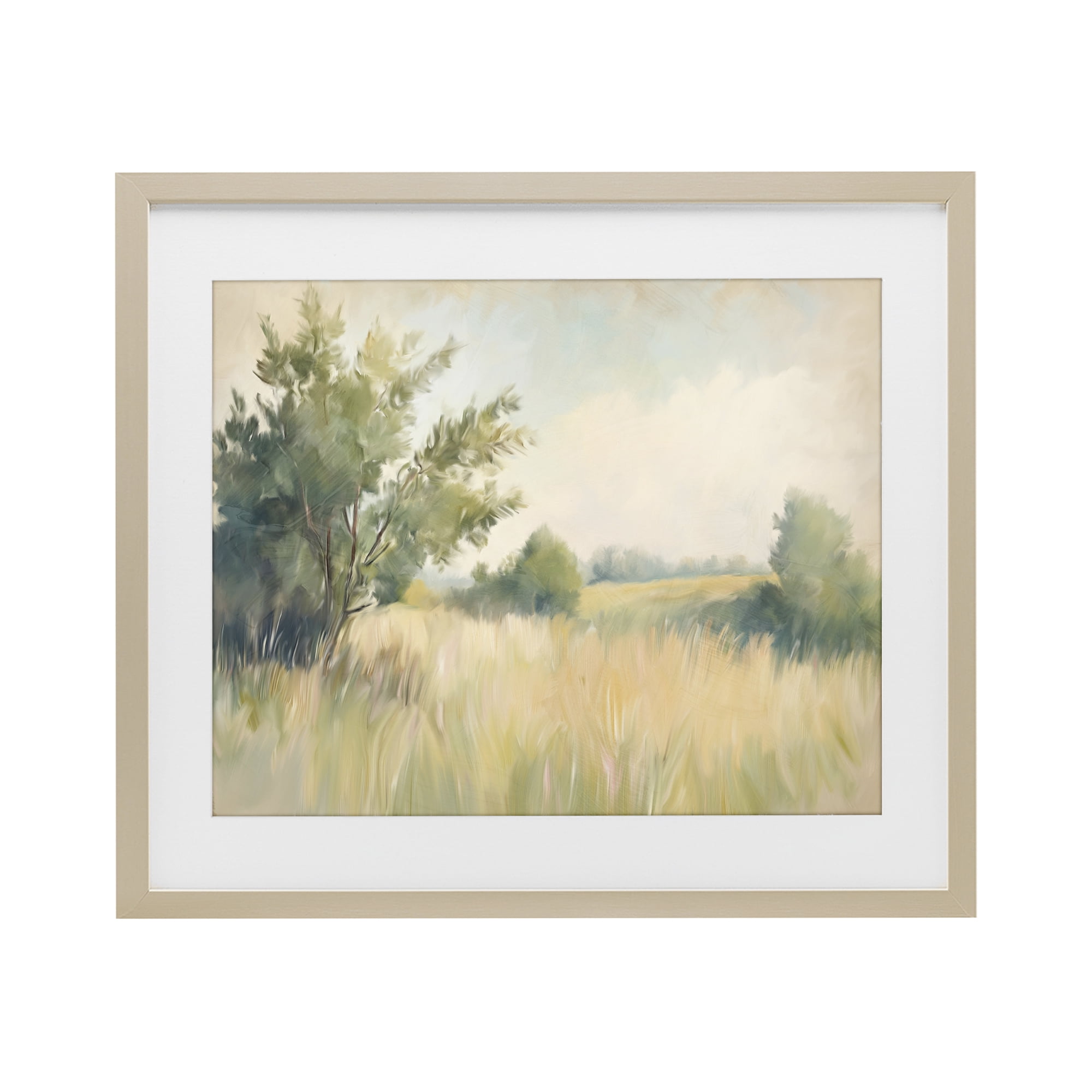 Stupell Industries Summer Green Meadow Birch Framed Print Under Glass, design by Kim Allen