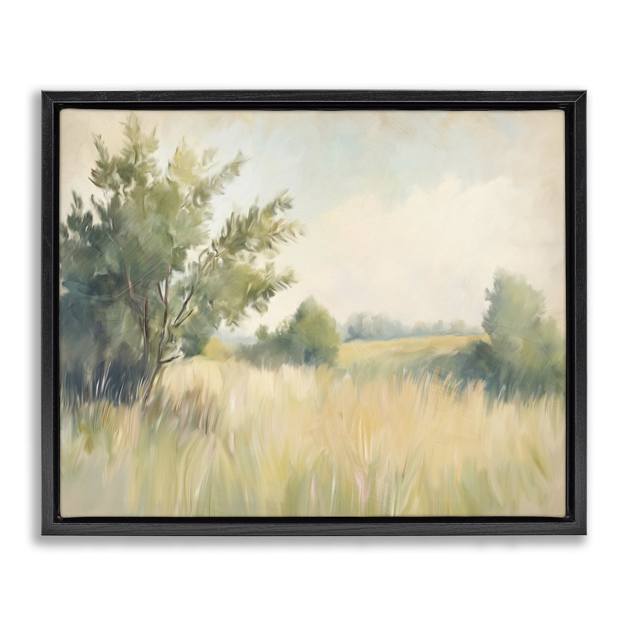 Stupell Industries Summer Green Meadow Black Framed Floater Canvas Wall Art, design by Kim Allen